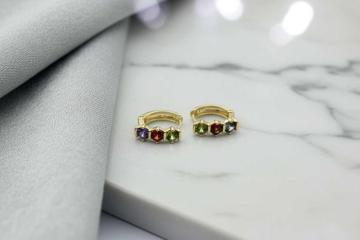 Rainbow Mini Hoop Earrings
