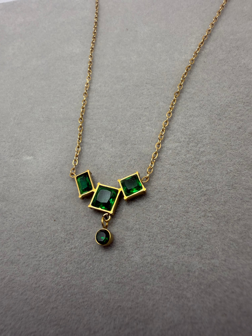 Emerald Droplet Necklace