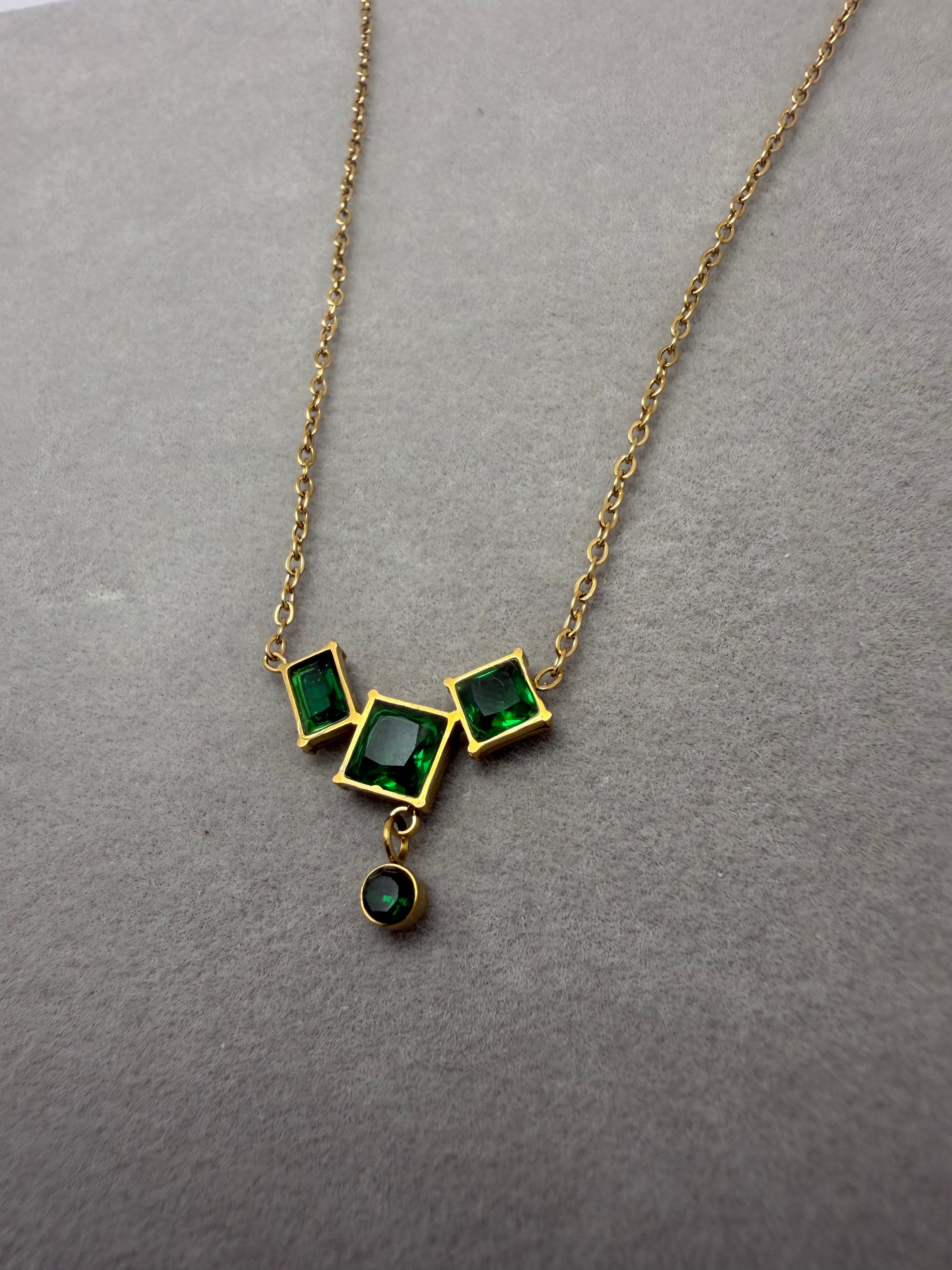 Emerald Droplet Necklace
