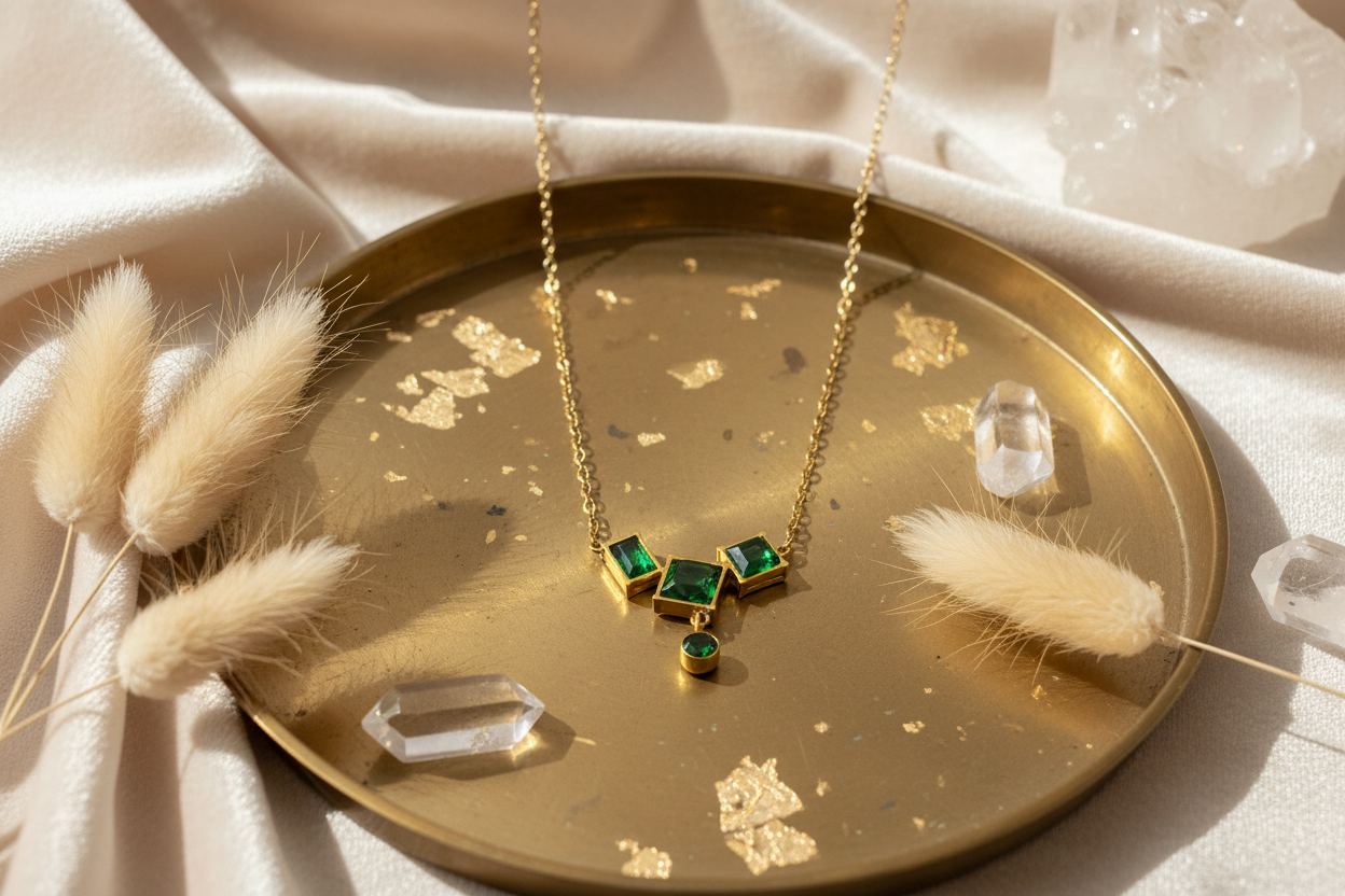 Emerald Droplet Necklace