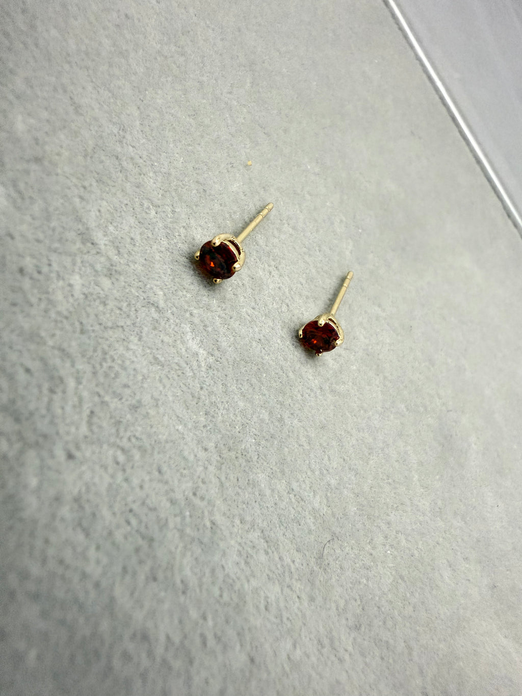 Red Gemstone Stud Earrings