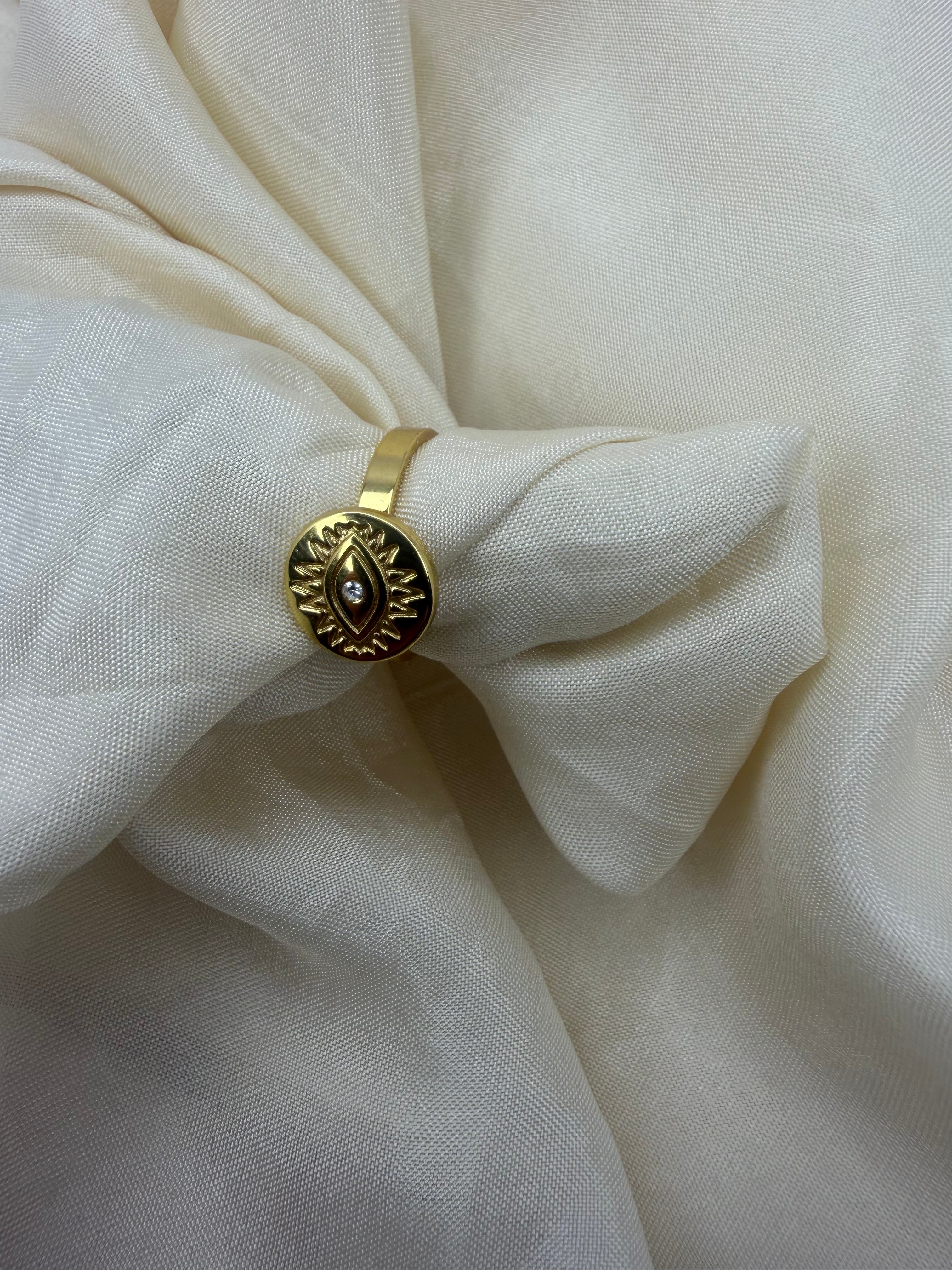 Nazar Evil Eye Coin Ring