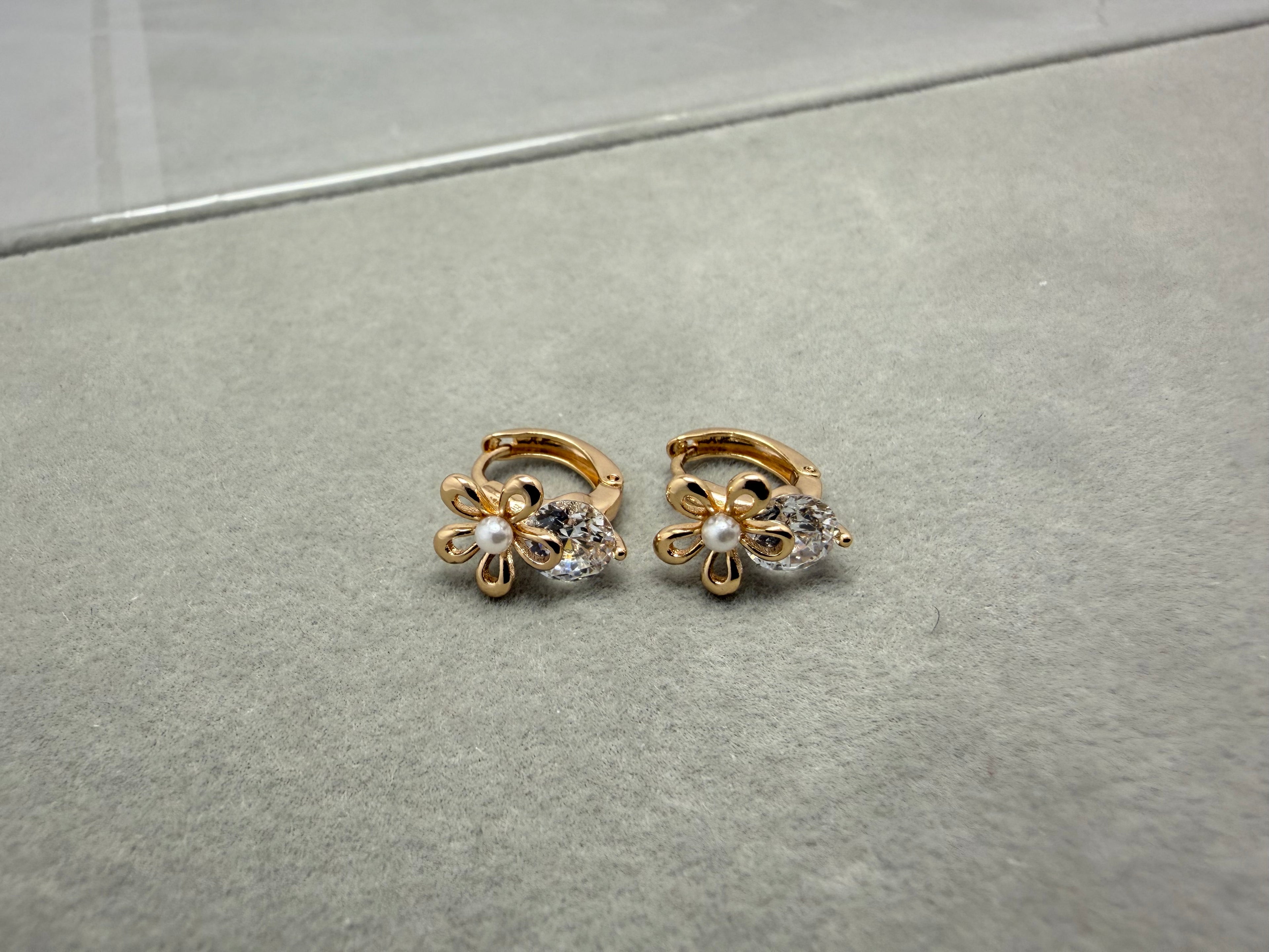 Dainty Blossom Hoop Earrings