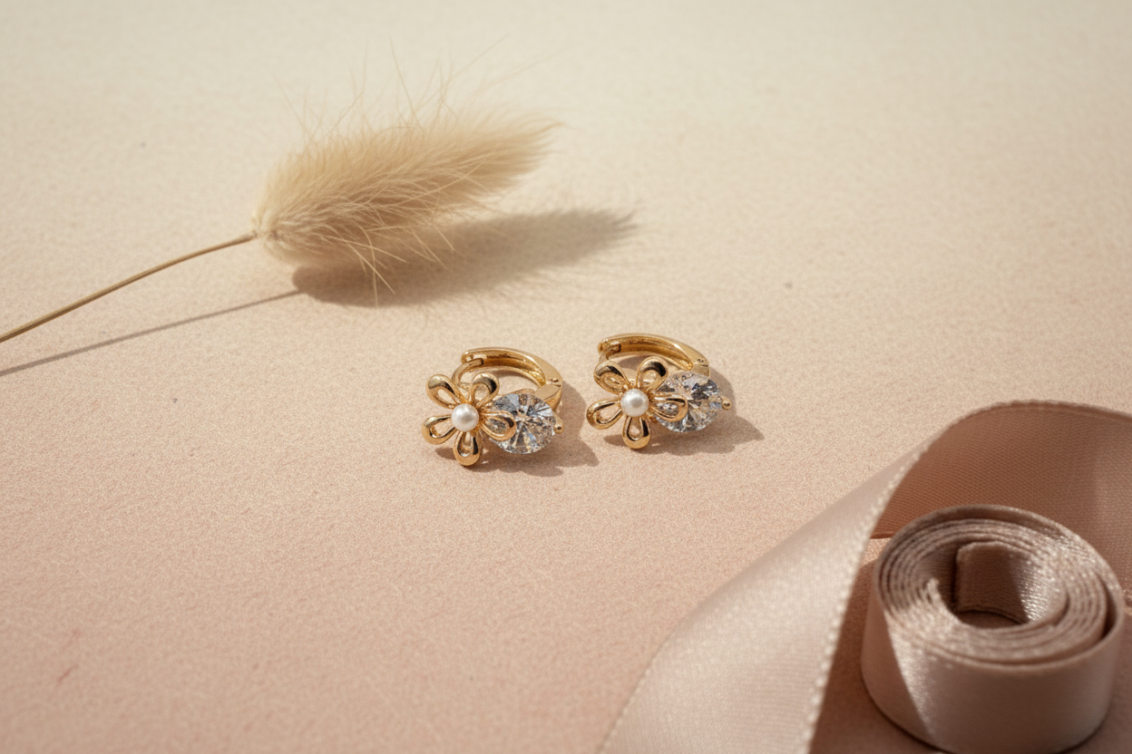 Dainty Blossom Hoop Earrings