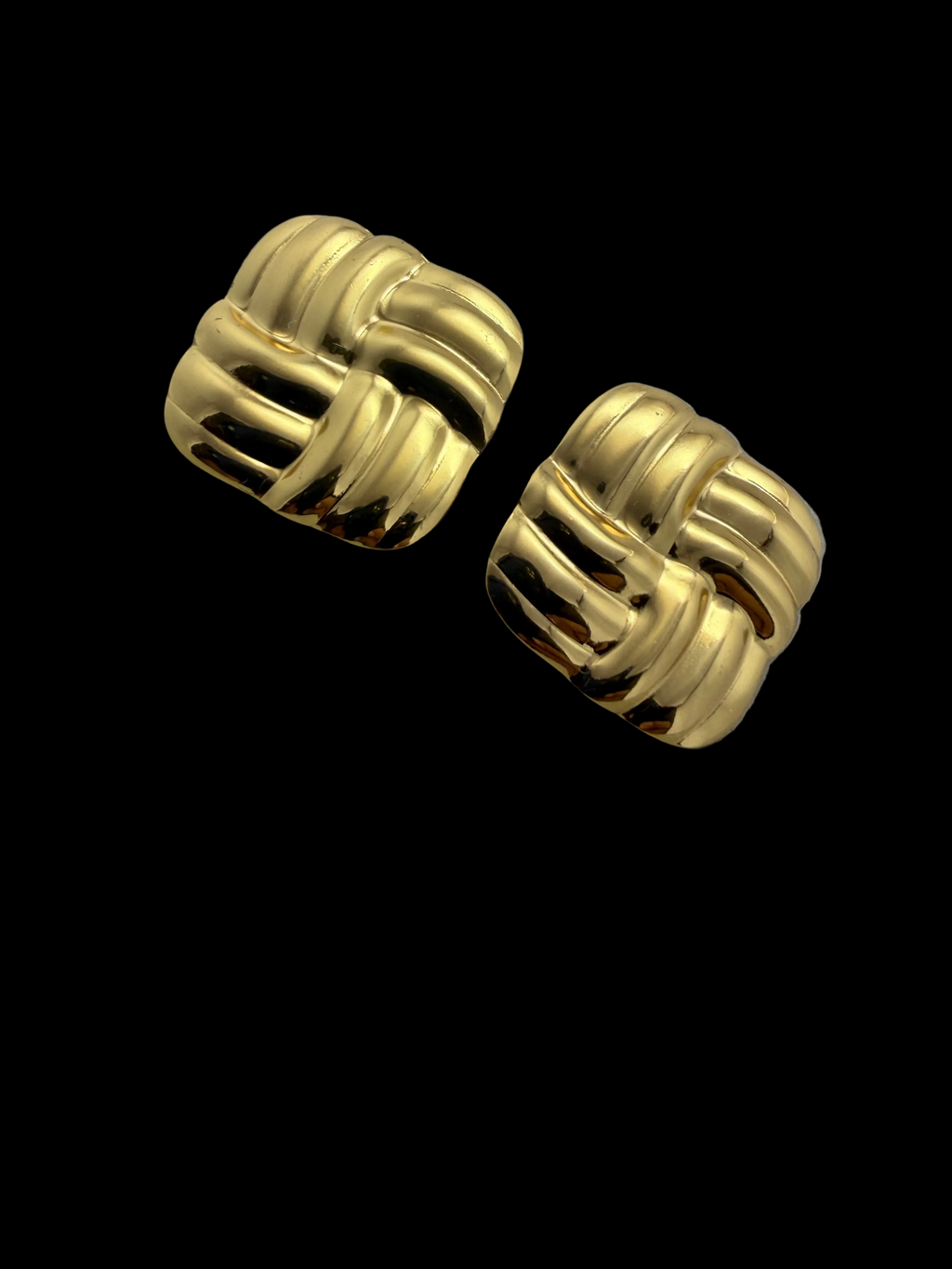 Golden Basket Weave Earrings