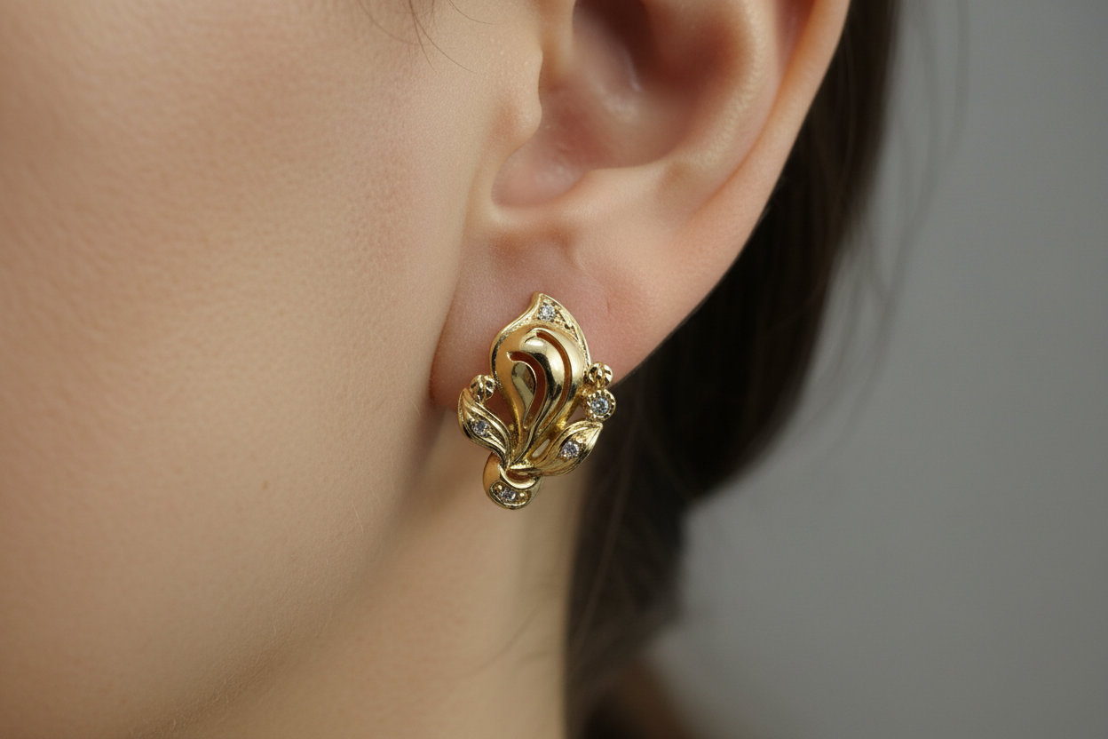 Leaflet Hoop Earrings