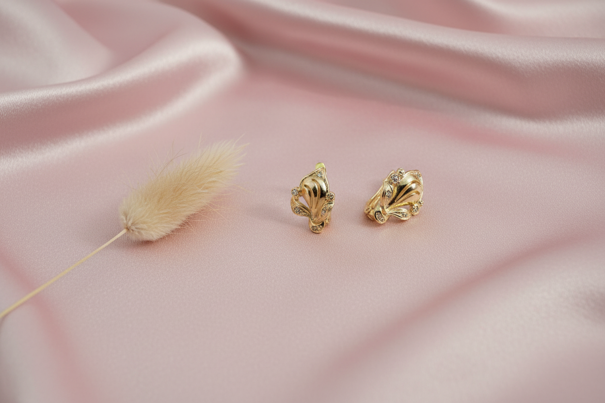 Leaflet Hoop Earrings