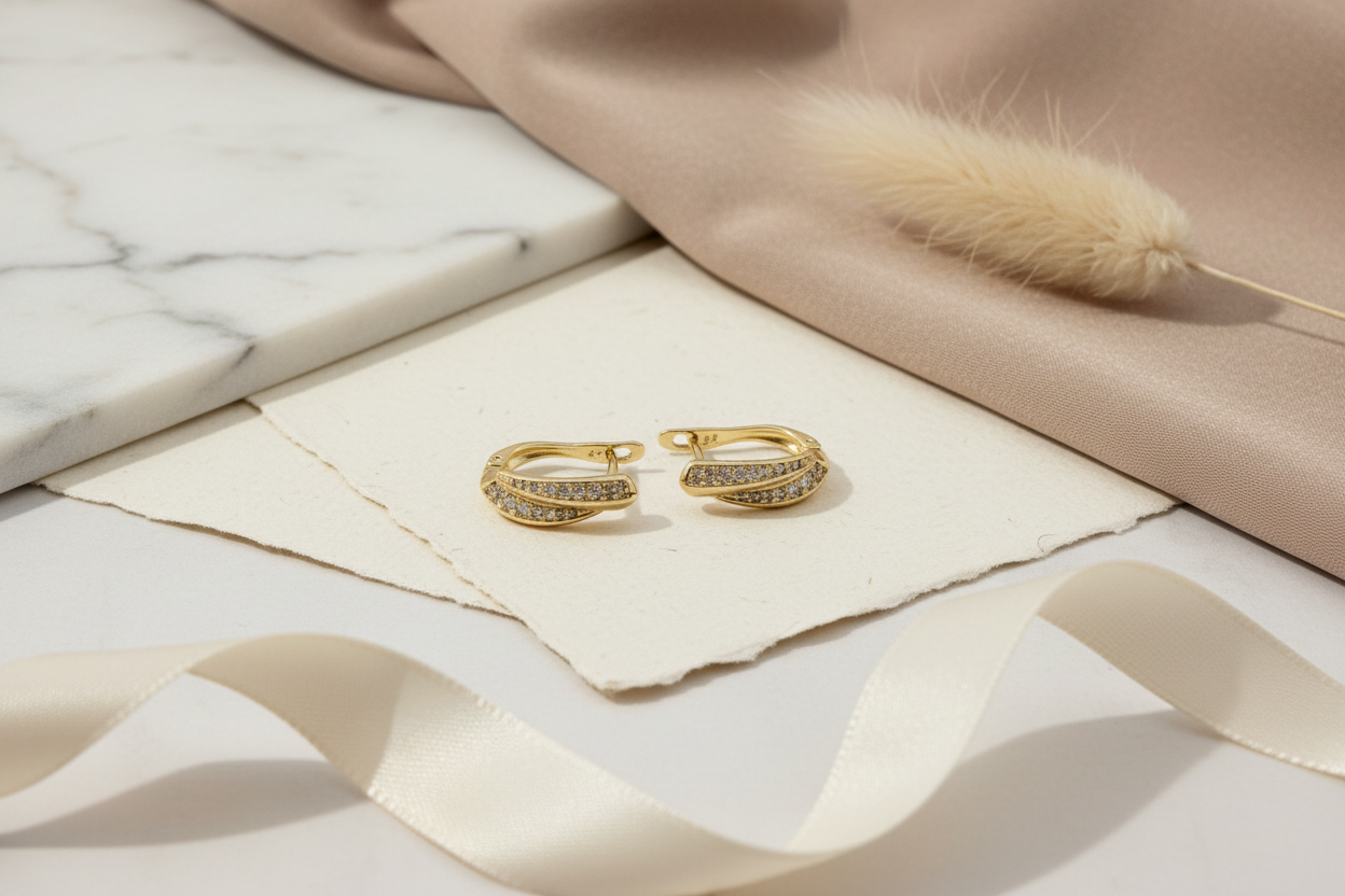 Pave Sparkle Hoop Earrings