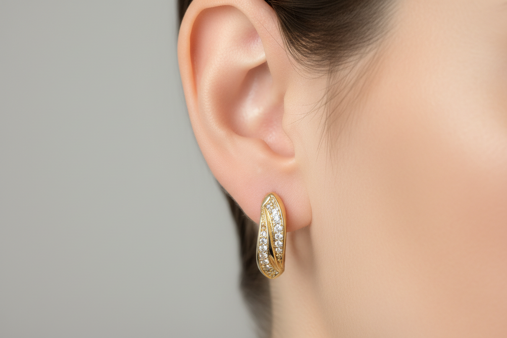 Pave Sparkle Hoop Earrings