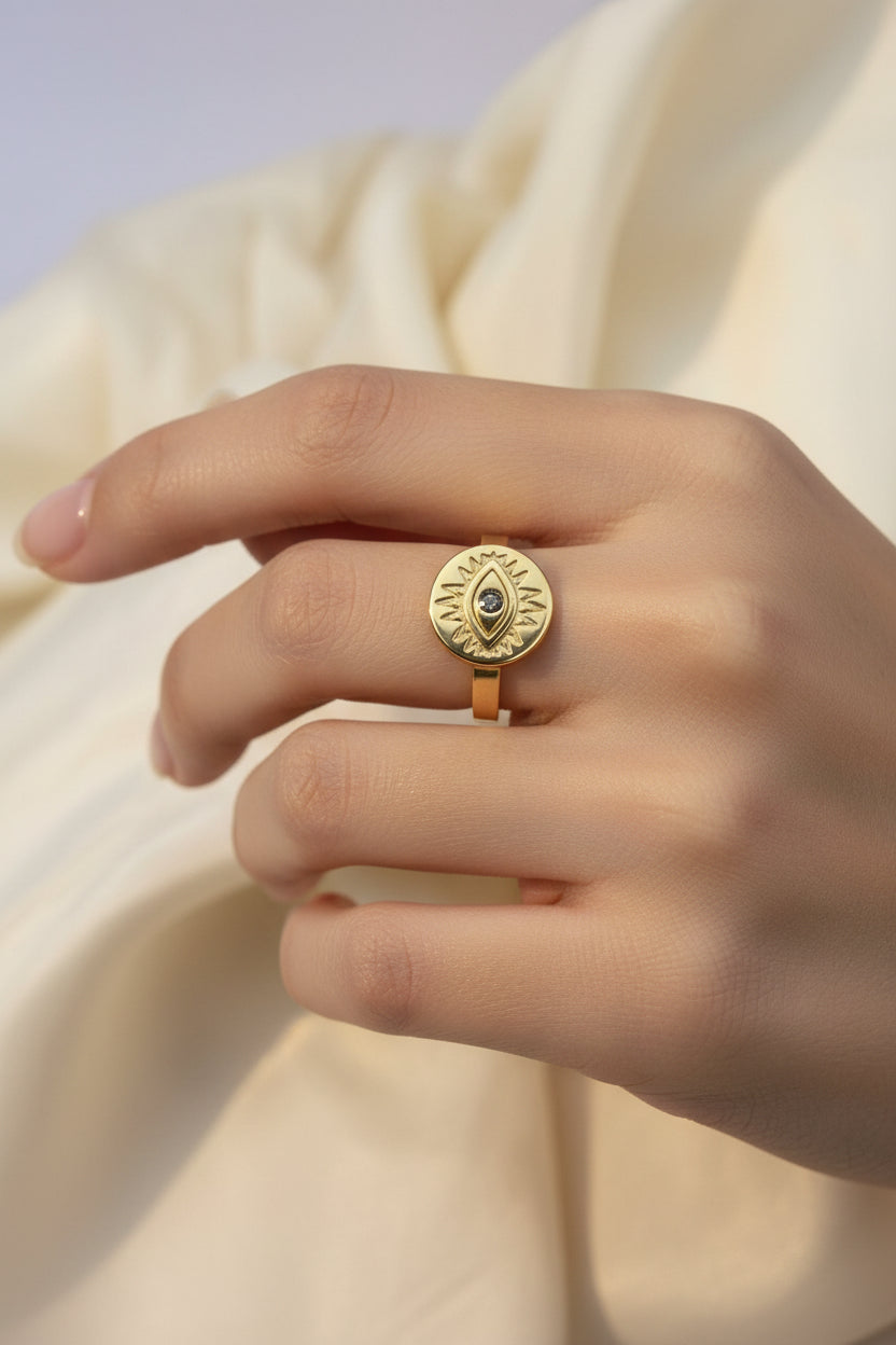 Nazar Evil Eye Coin Ring