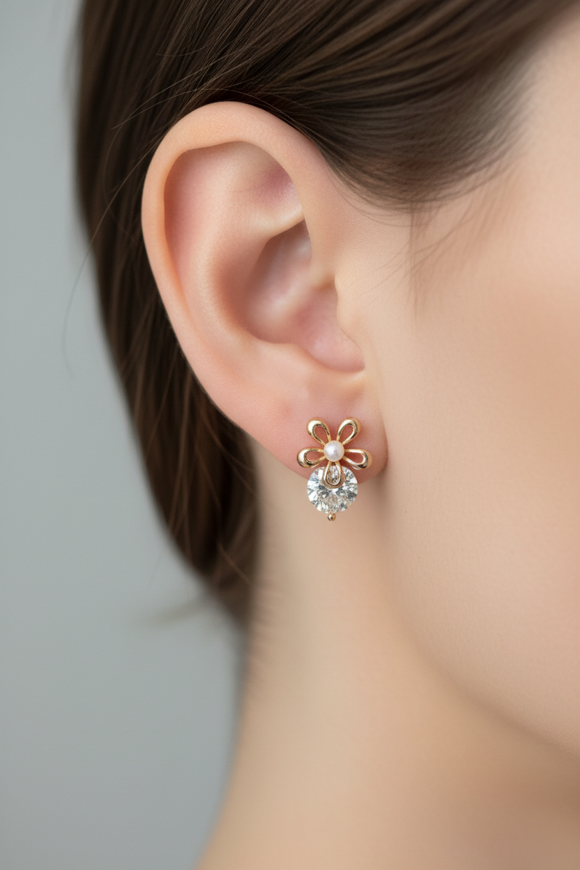 Dainty Blossom Hoop Earrings