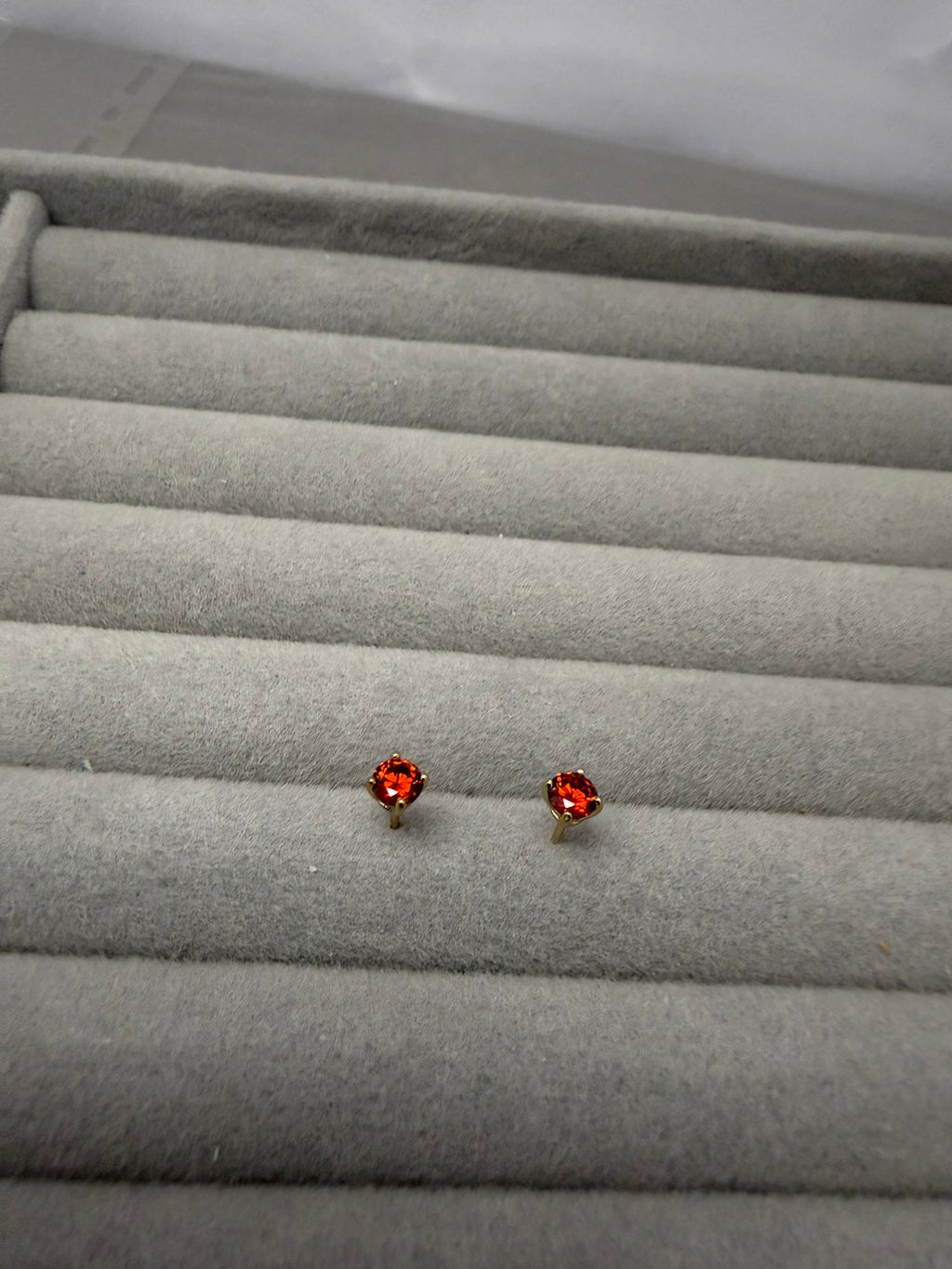 Red Gemstone Stud Earrings