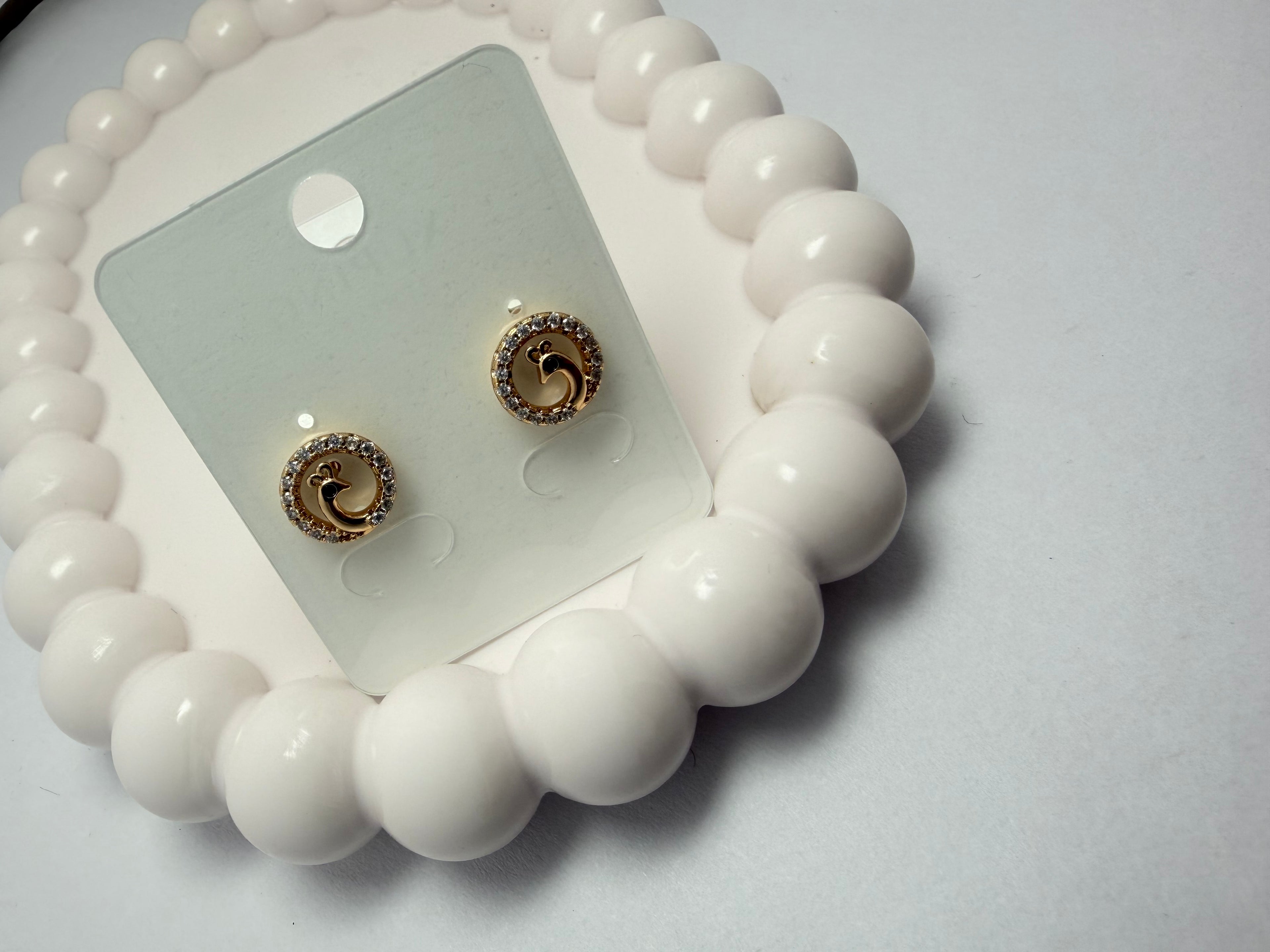 Glimmering Peacock Studs
