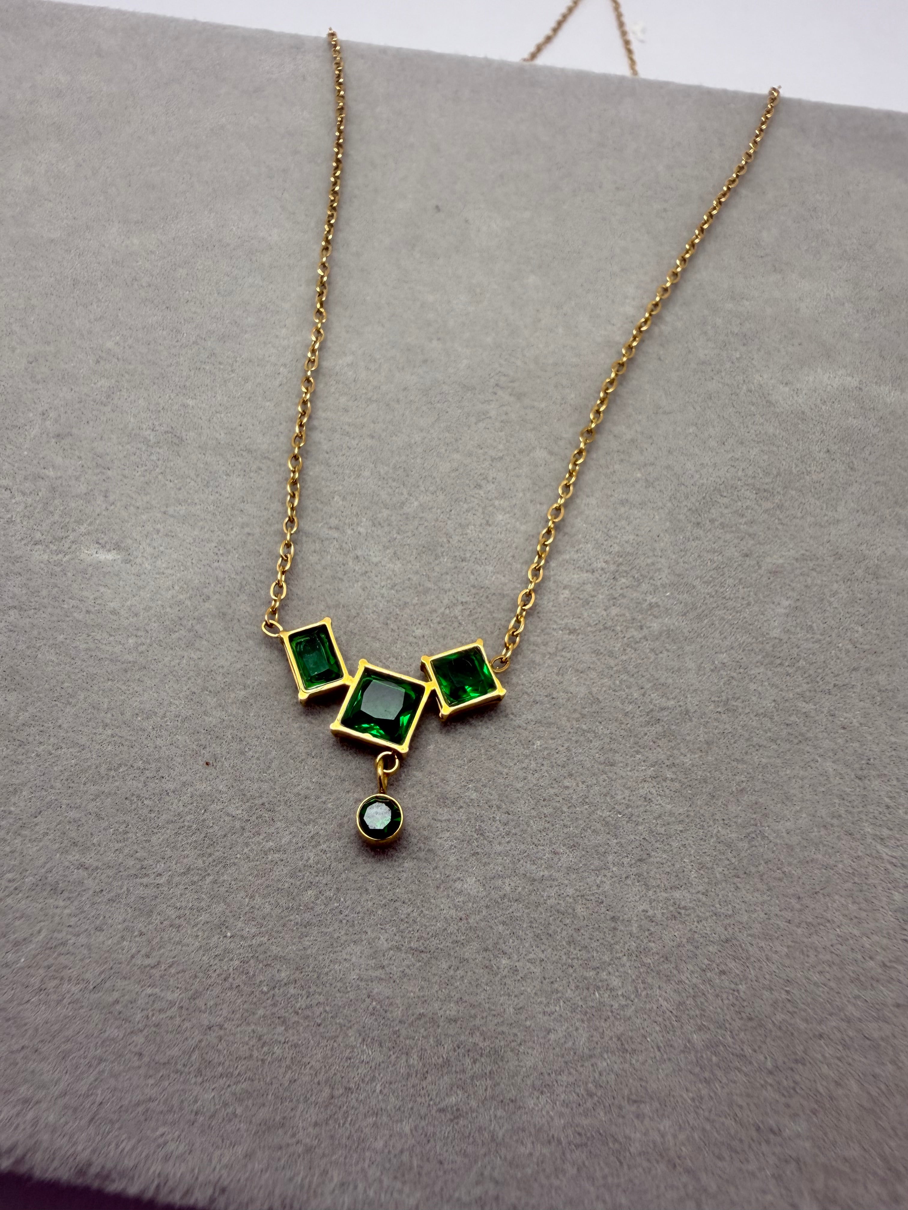 Emerald Droplet Necklace