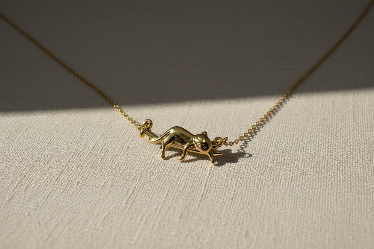 Playful Kitty Pendant Necklace