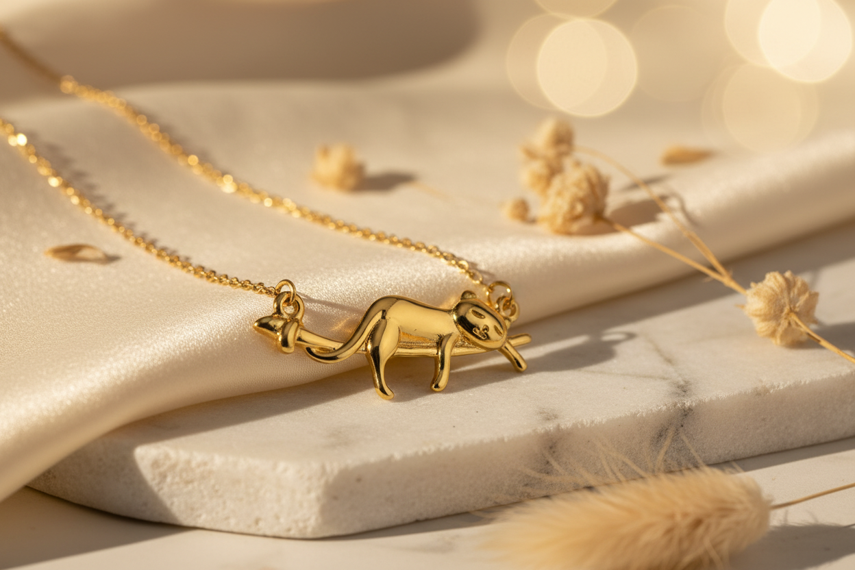 Playful Kitty Pendant Necklace