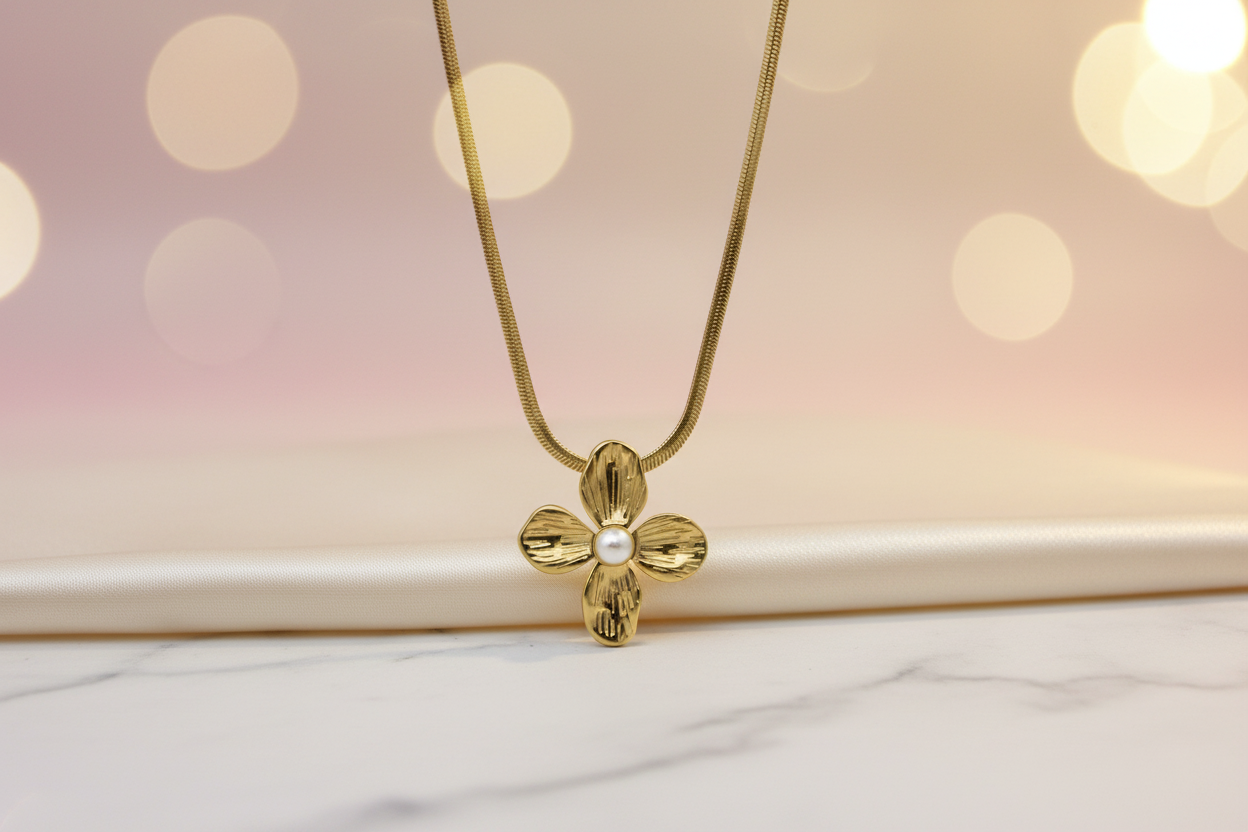 Flora Pearl & Petal Necklace