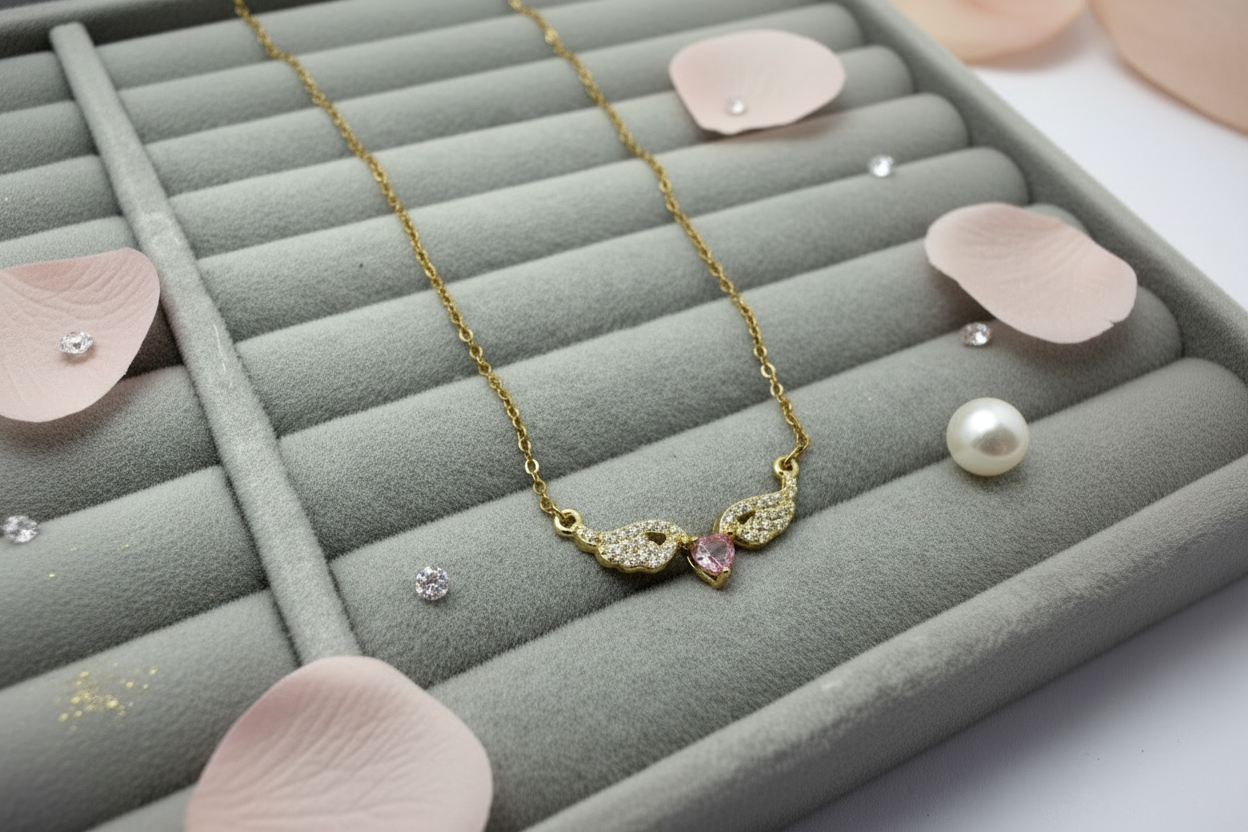 Angelic Heart Wing Necklace