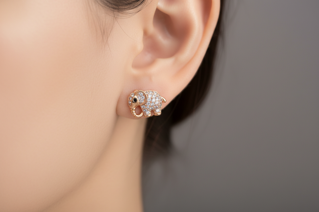 Petite Elephant Stud Earrings