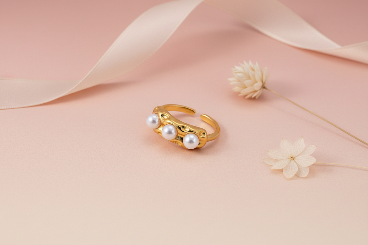 Tri-Pearl Ring