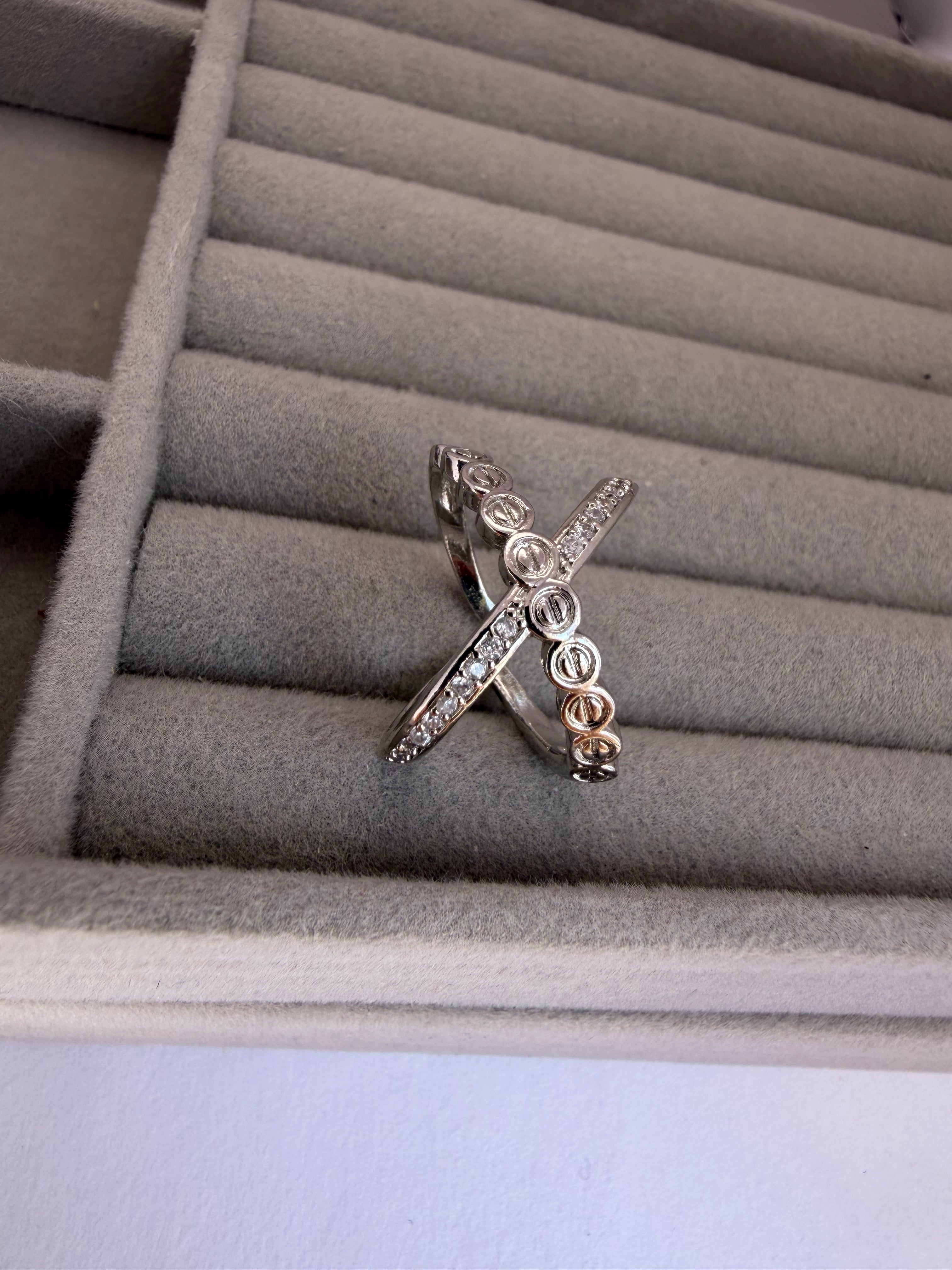 Criss-Cross Diamond Ring
