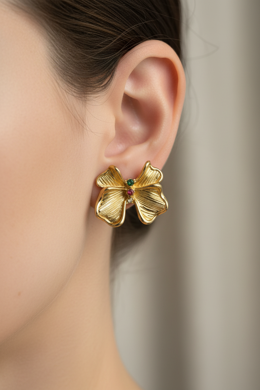 Floral Bloom Stud Earrings