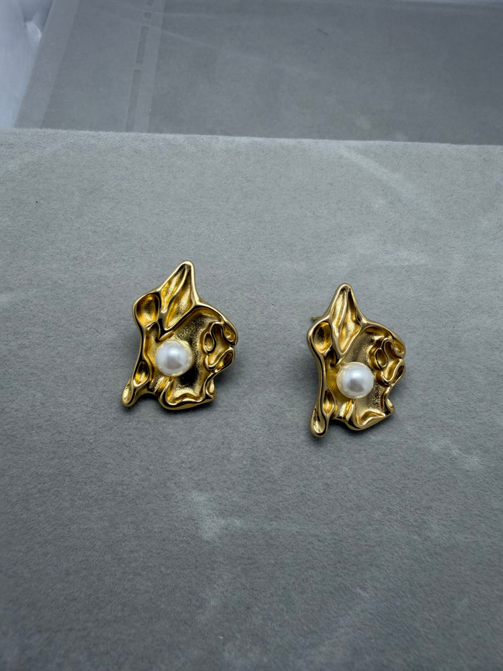 Sculptural Bloom Pearl Earrings