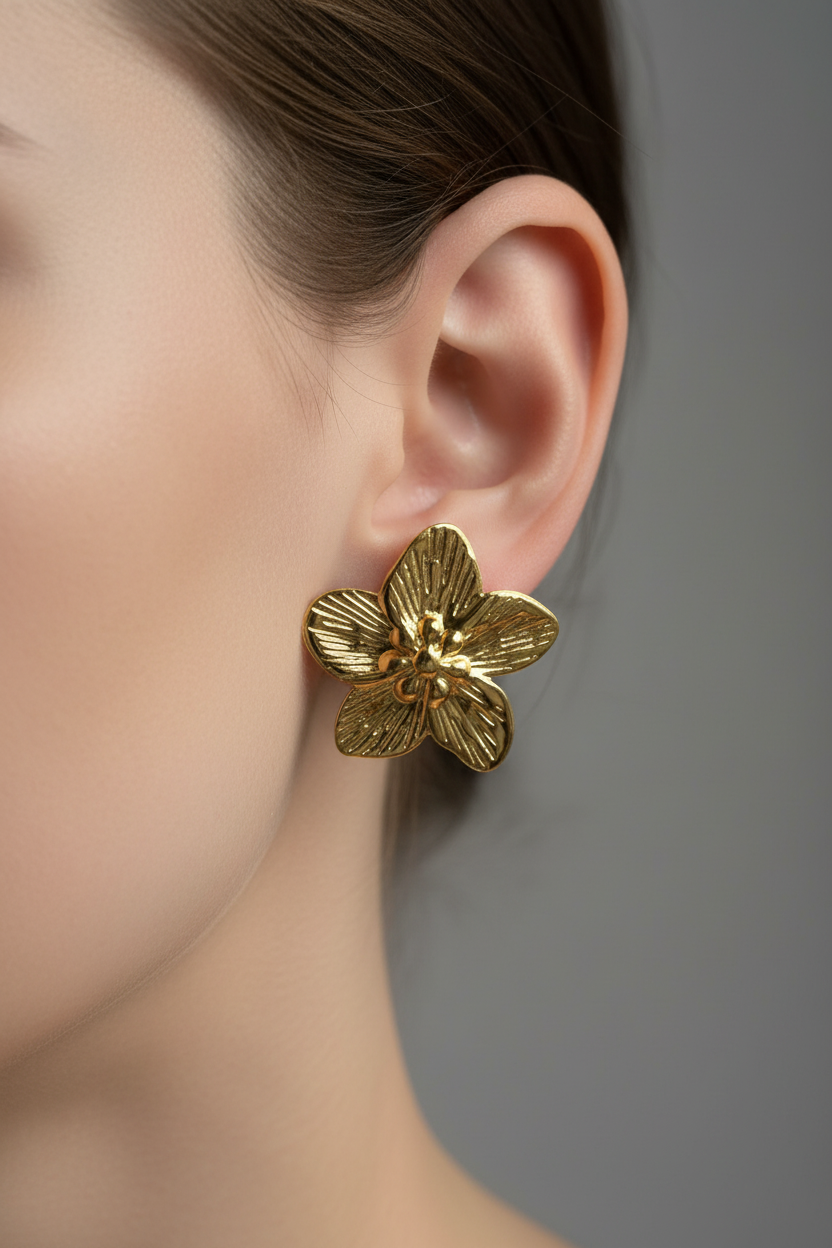 Sun-Etched Petal Earrings