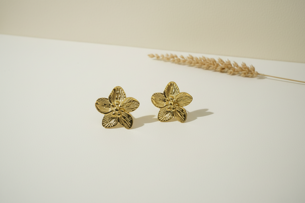 Sun-Etched Petal Earrings