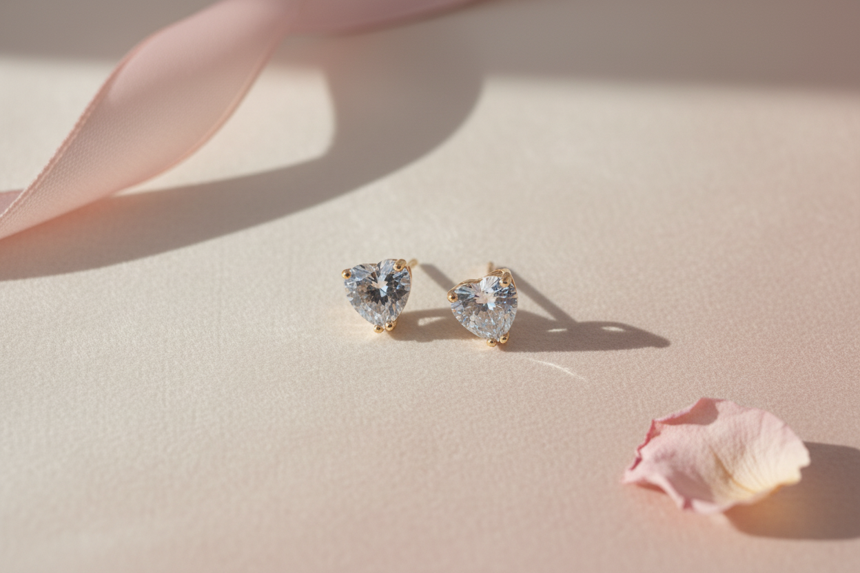 Sweetheart Solitaire Earrings