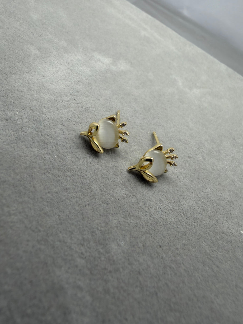 Moonstone Kitsune Earrings