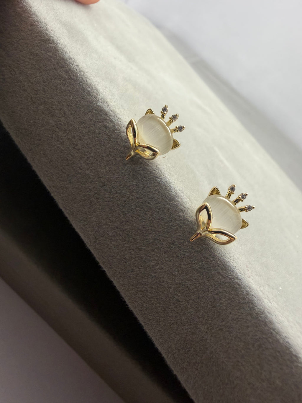Moonstone Kitsune Earrings