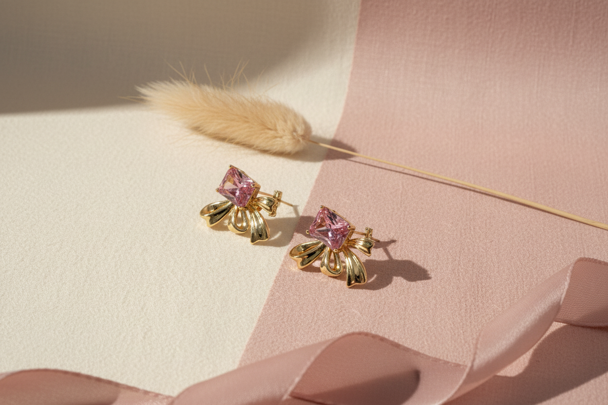 Pink Ribbon Earrings