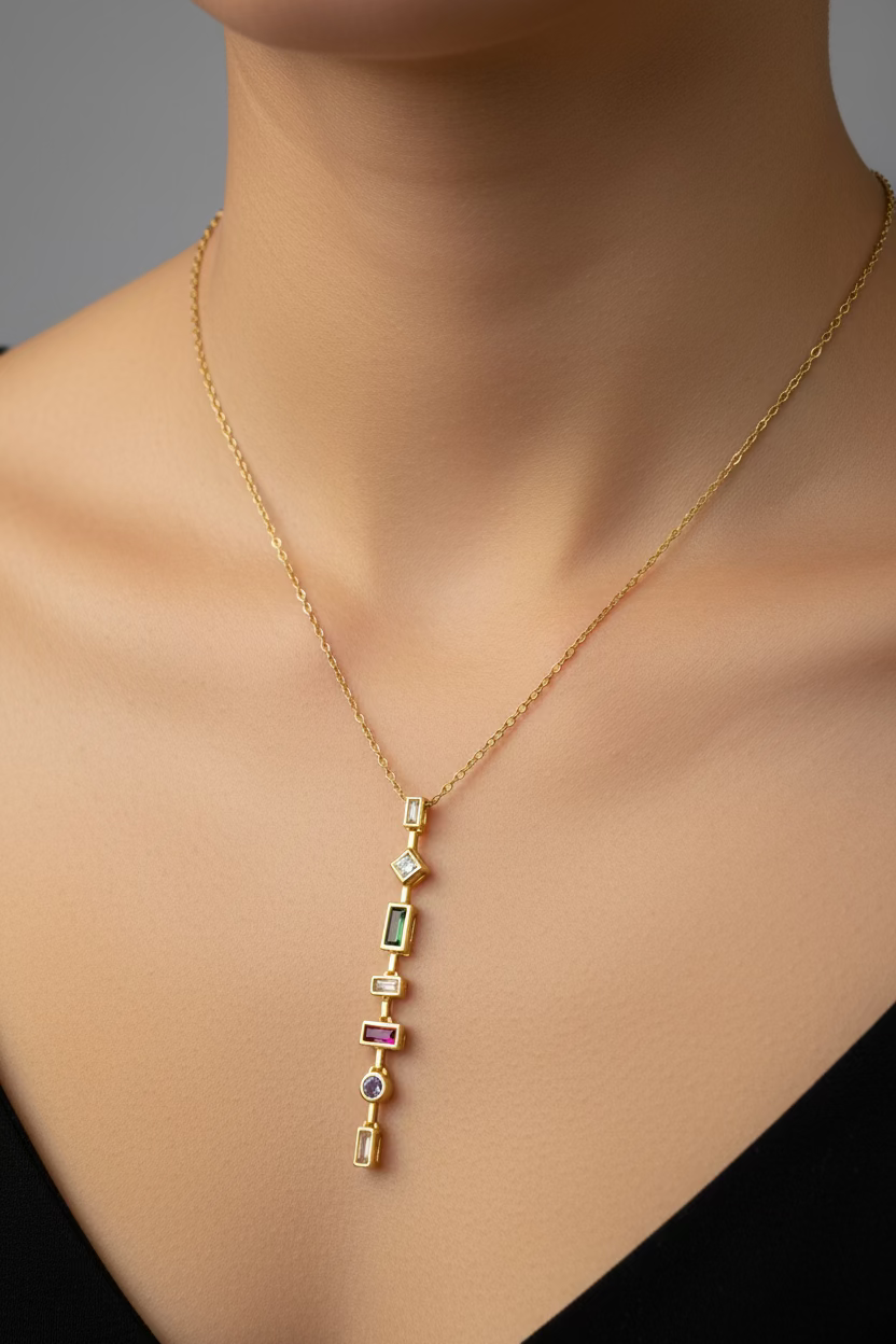 Rainbow Drop Necklace