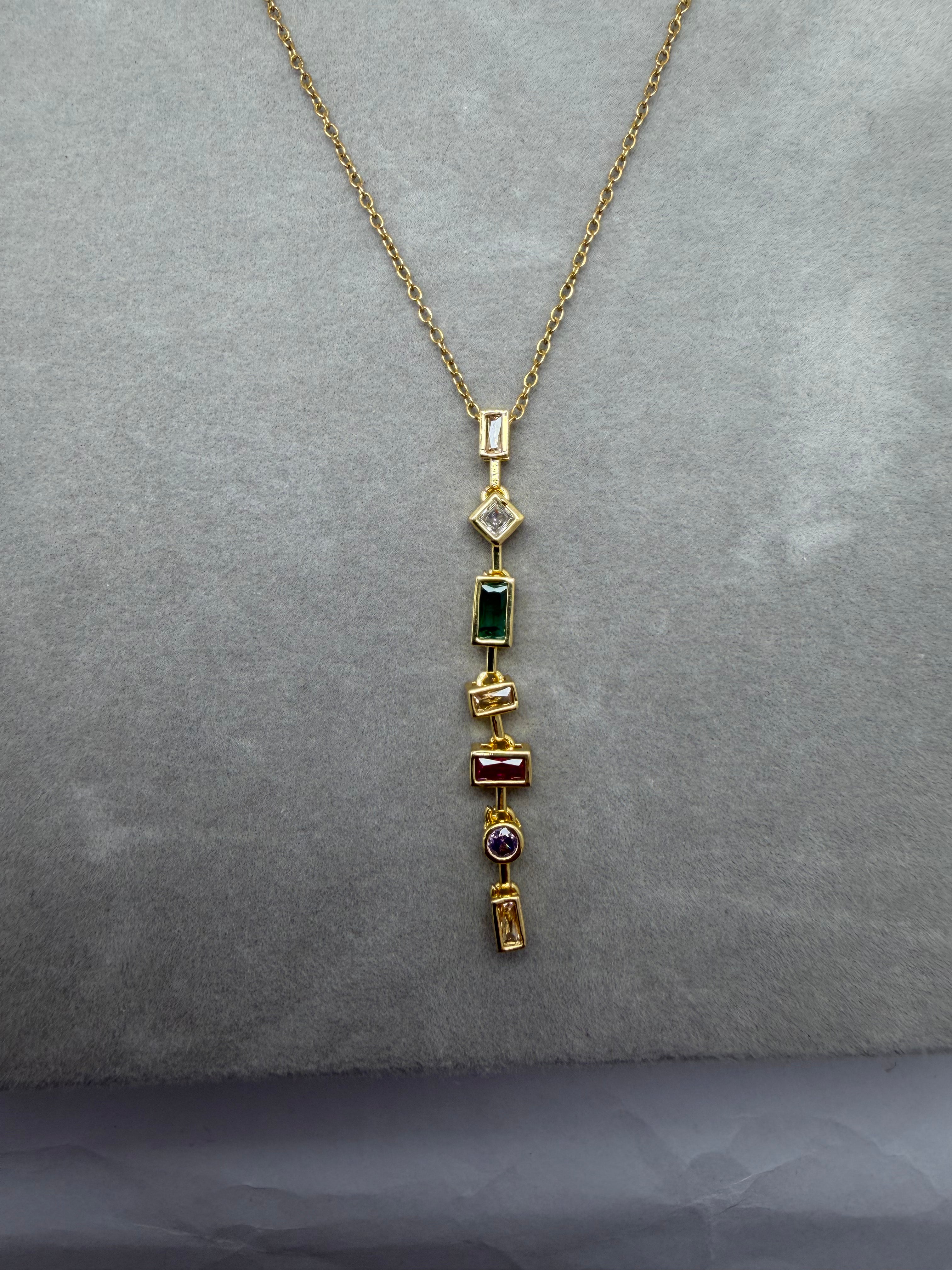 Rainbow Drop Necklace