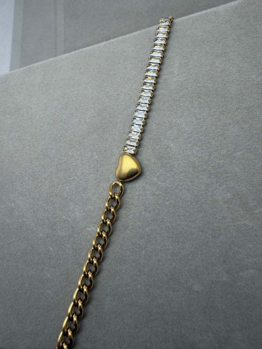 Crystal Heart Link Bracelet