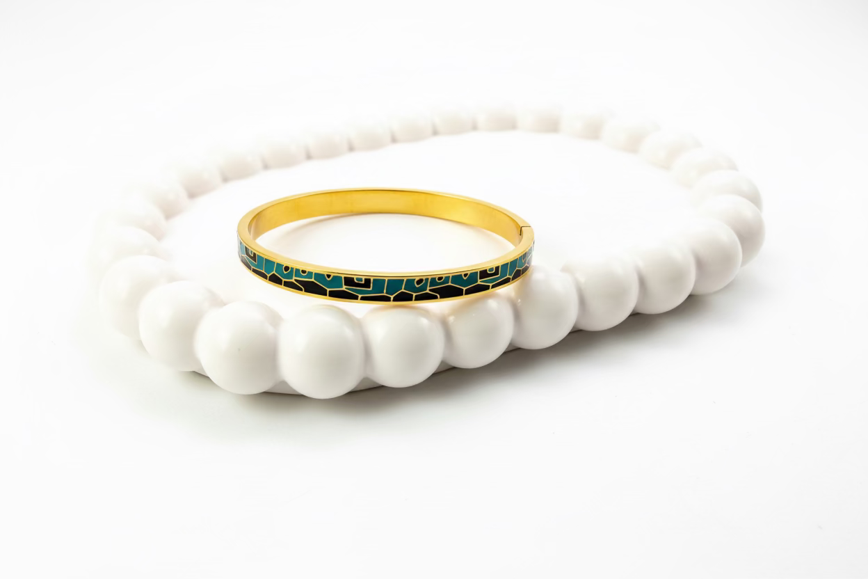 Enamel Bangle Bracelet