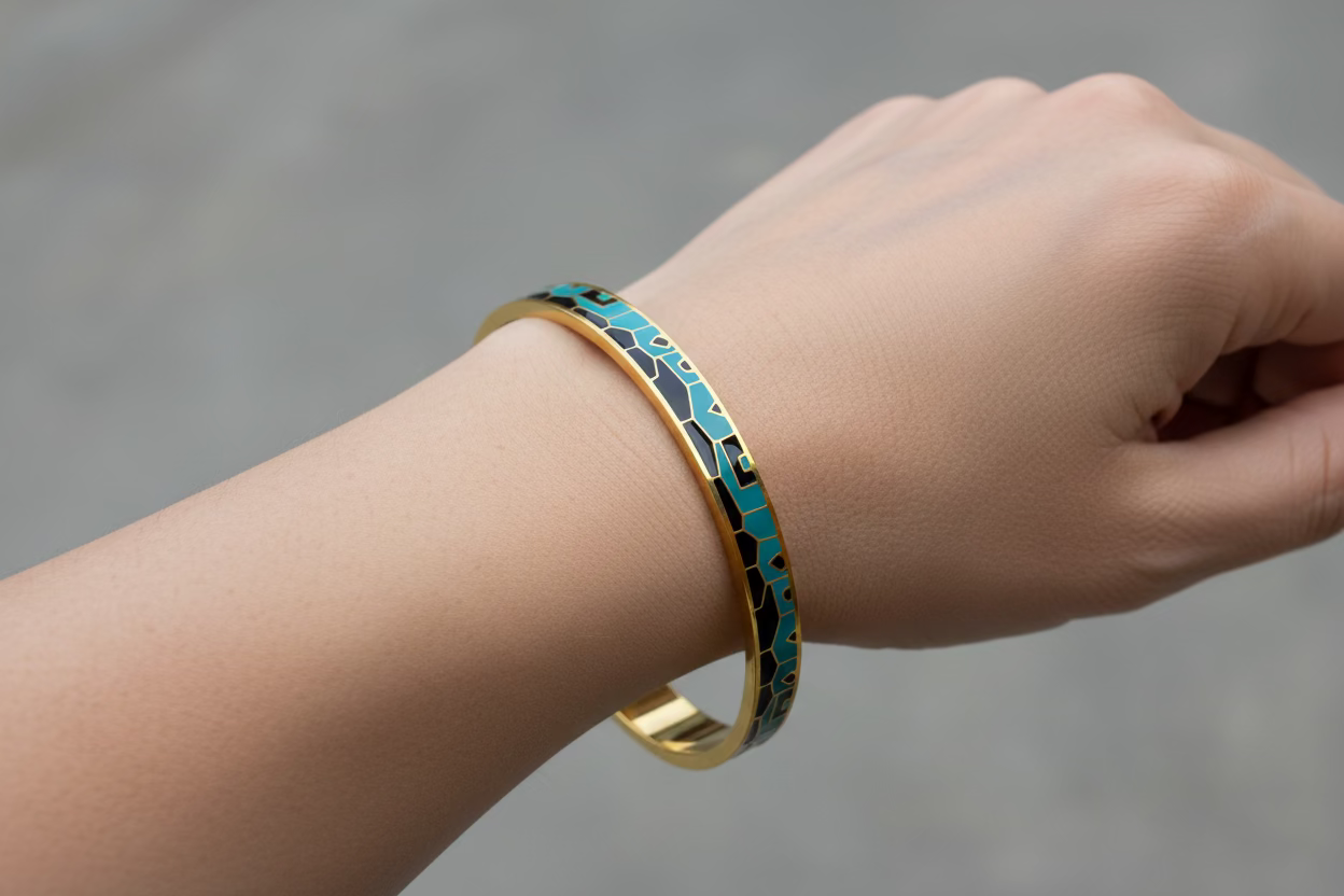 Enamel Bangle Bracelet