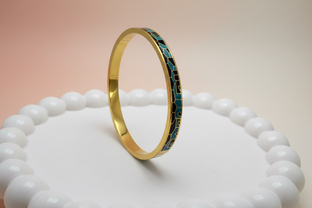 Enamel Bangle Bracelet