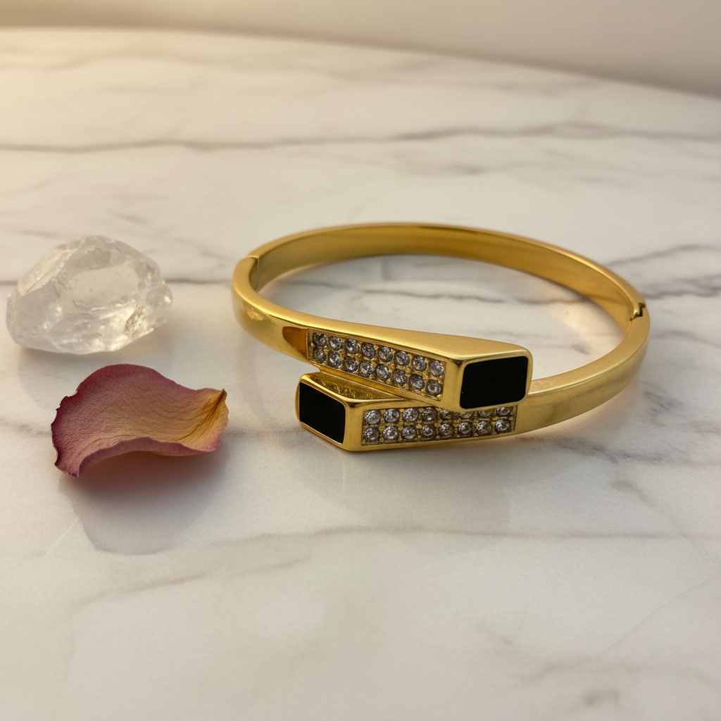 Twin Black Stone Bangle