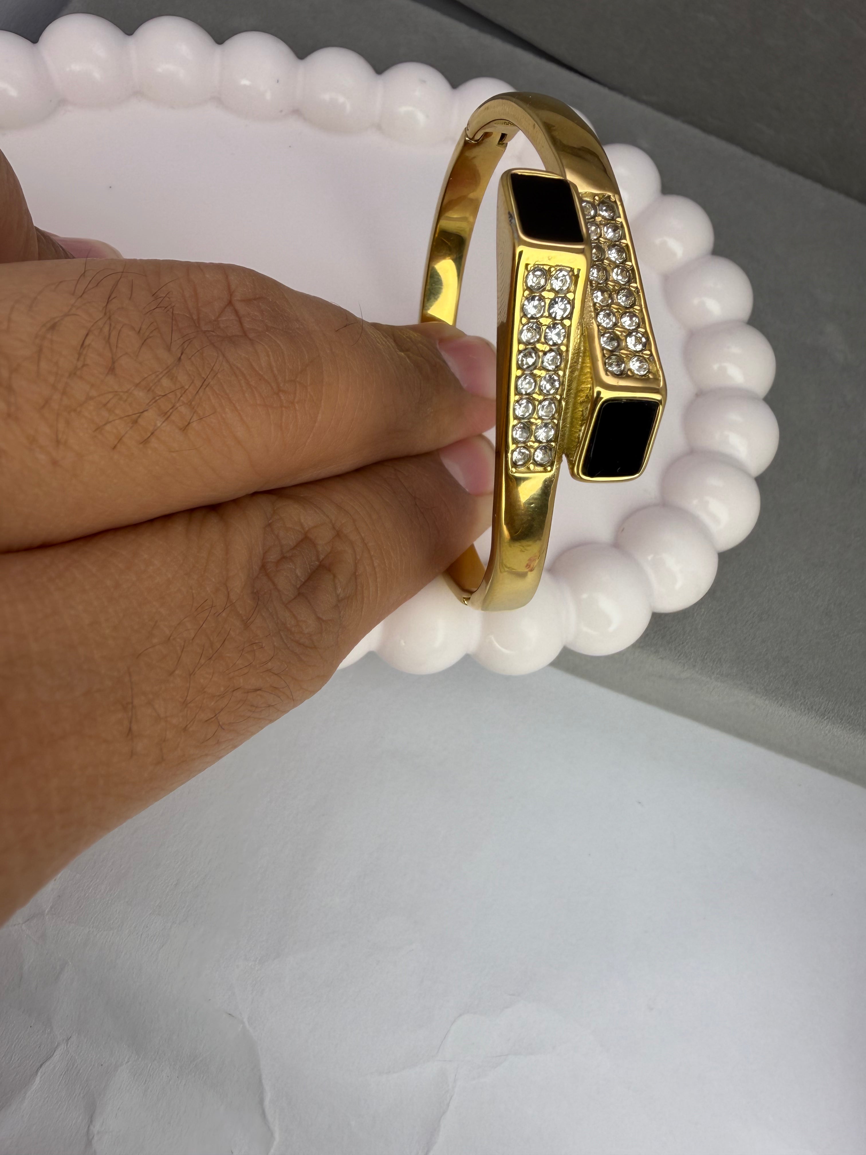 Twin Black Stone Bangle