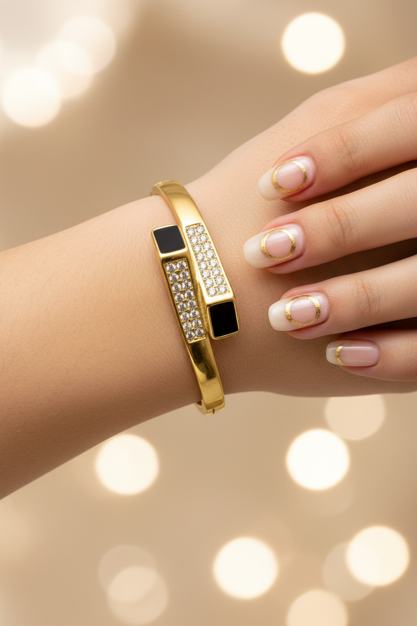 Twin Black Stone Bangle