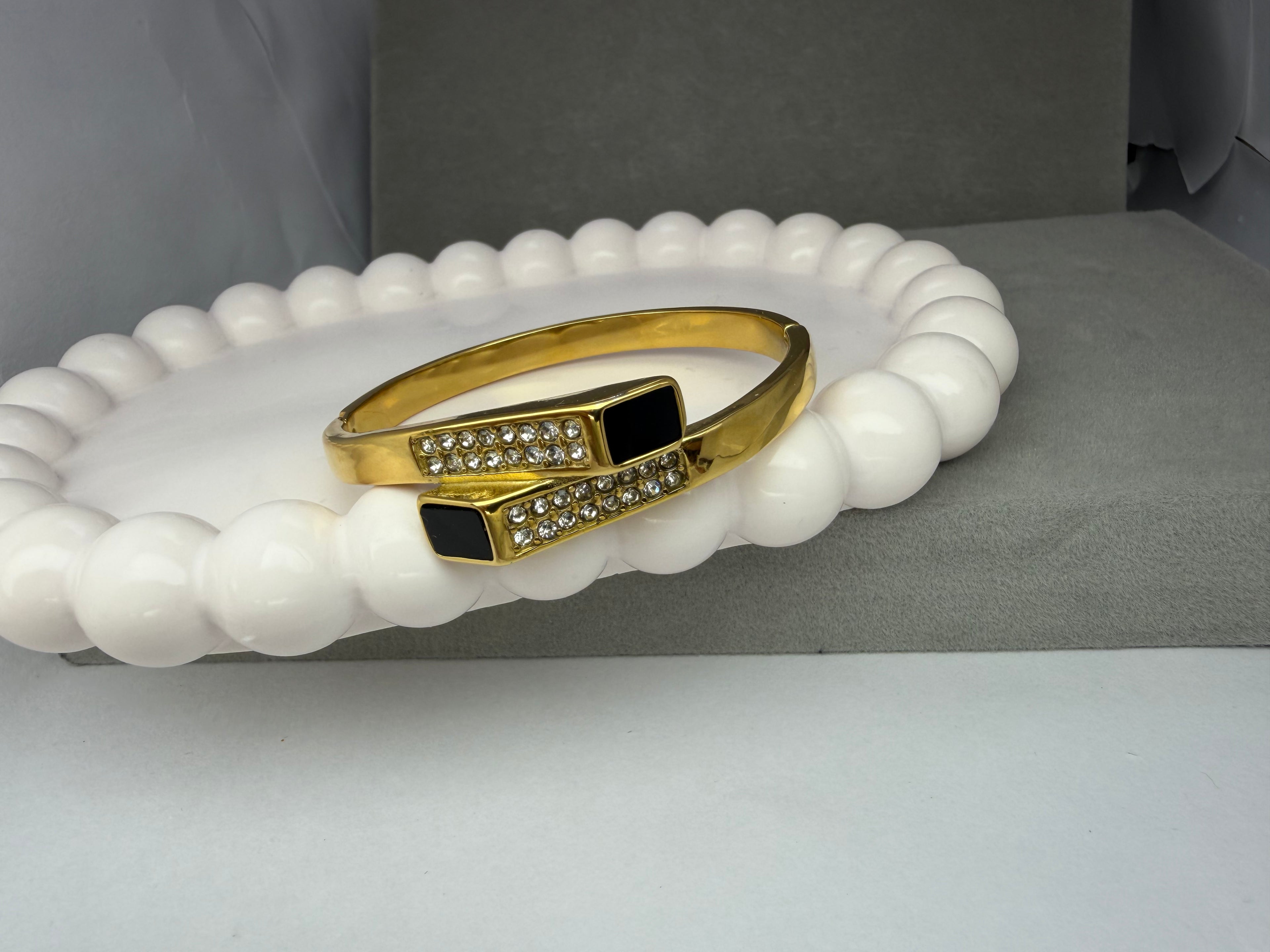 Twin Black Stone Bangle