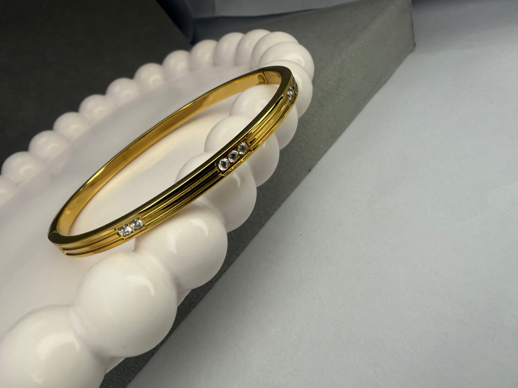 Tri-Stone Bangle Bracelet