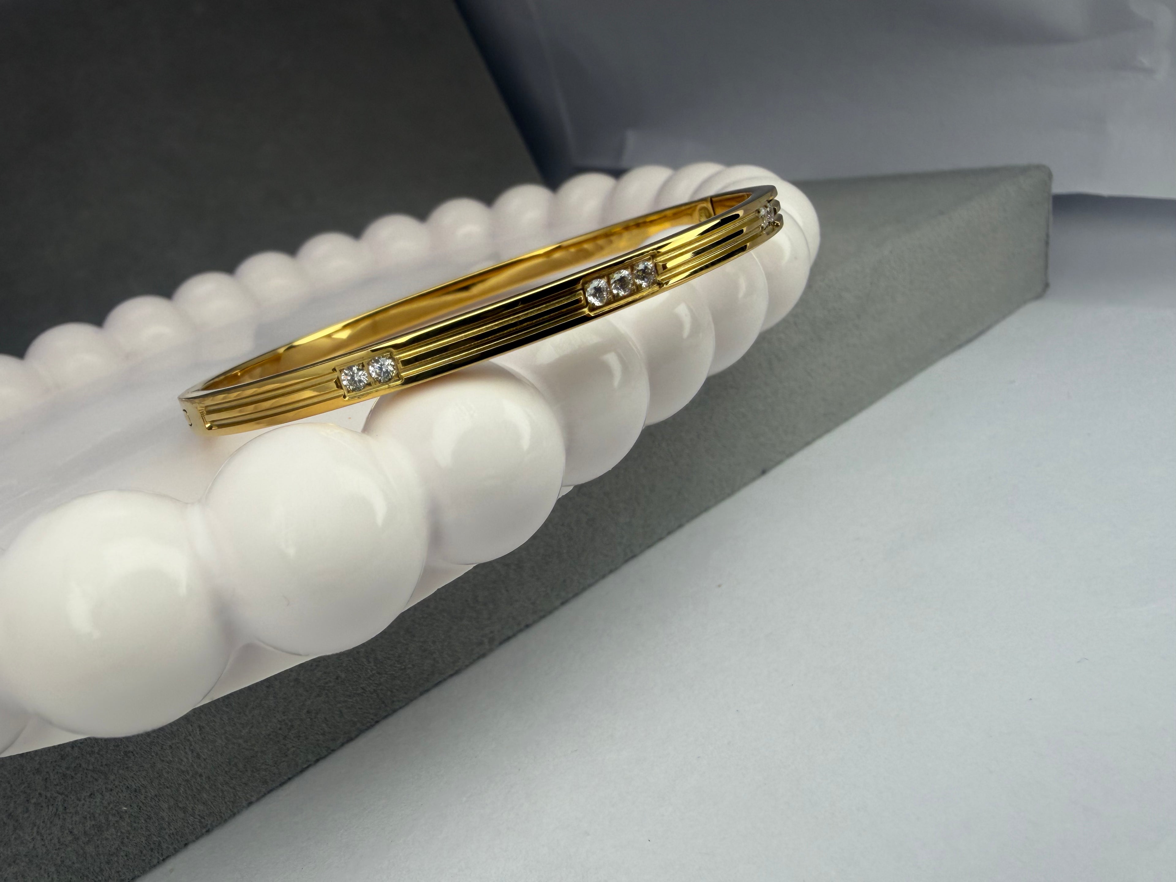 Tri-Stone Bangle Bracelet