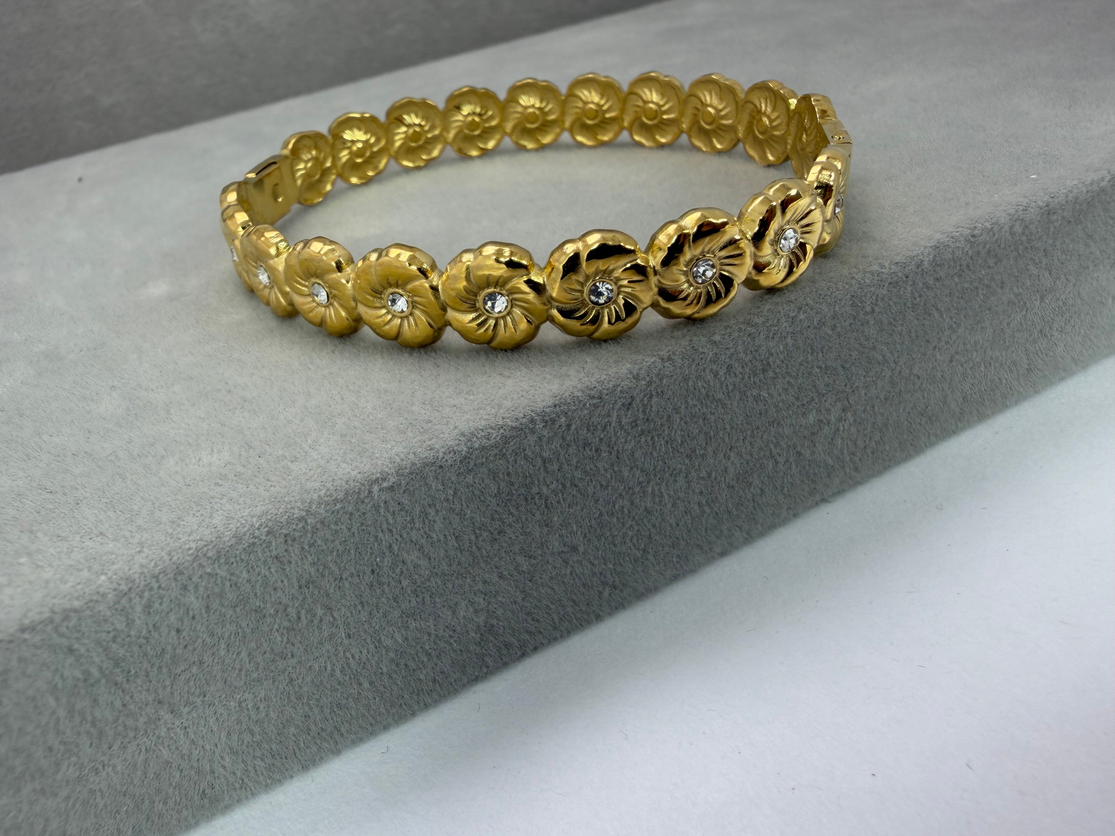 Flower Bangle Bracelet