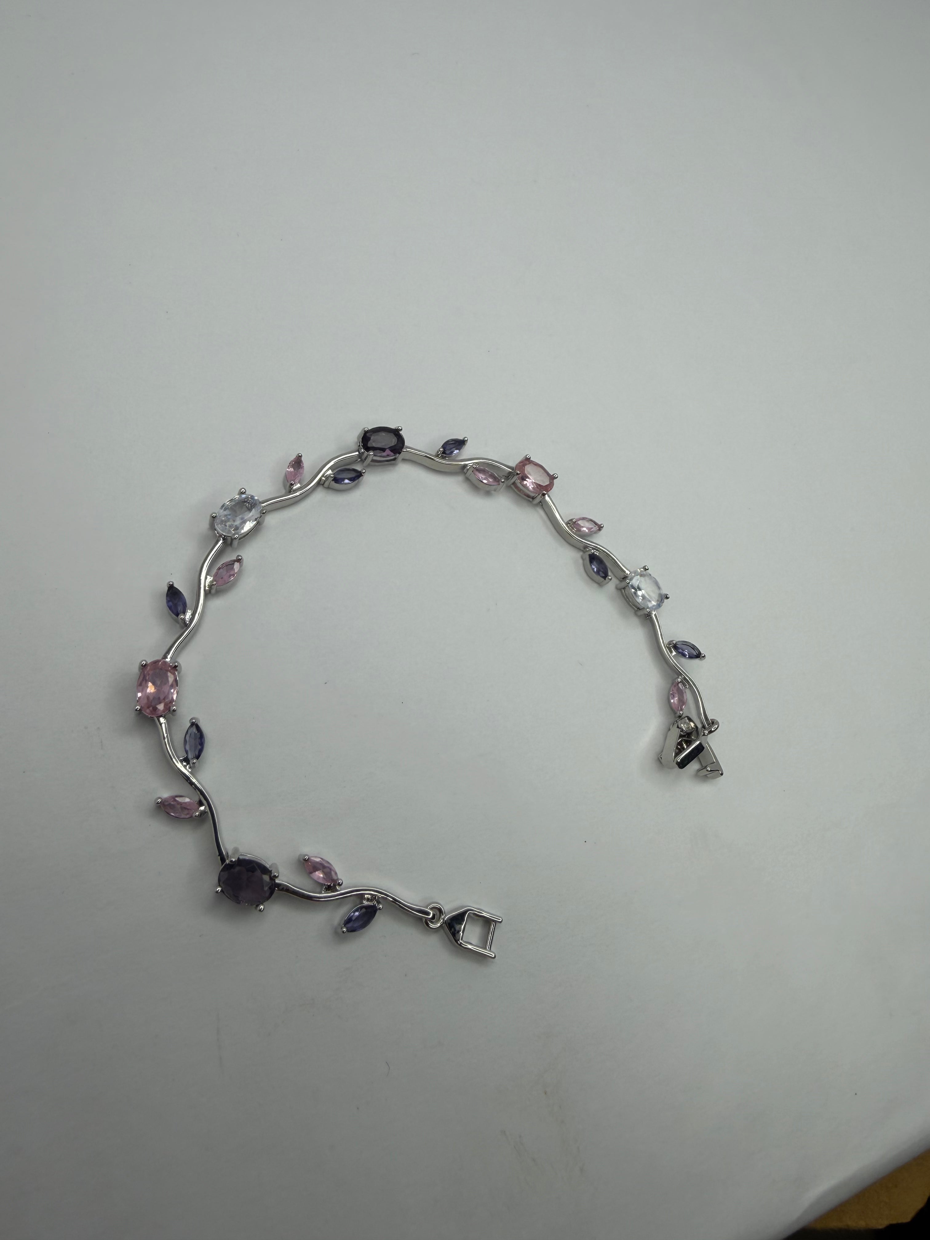 Tulip bracelet - silver pink