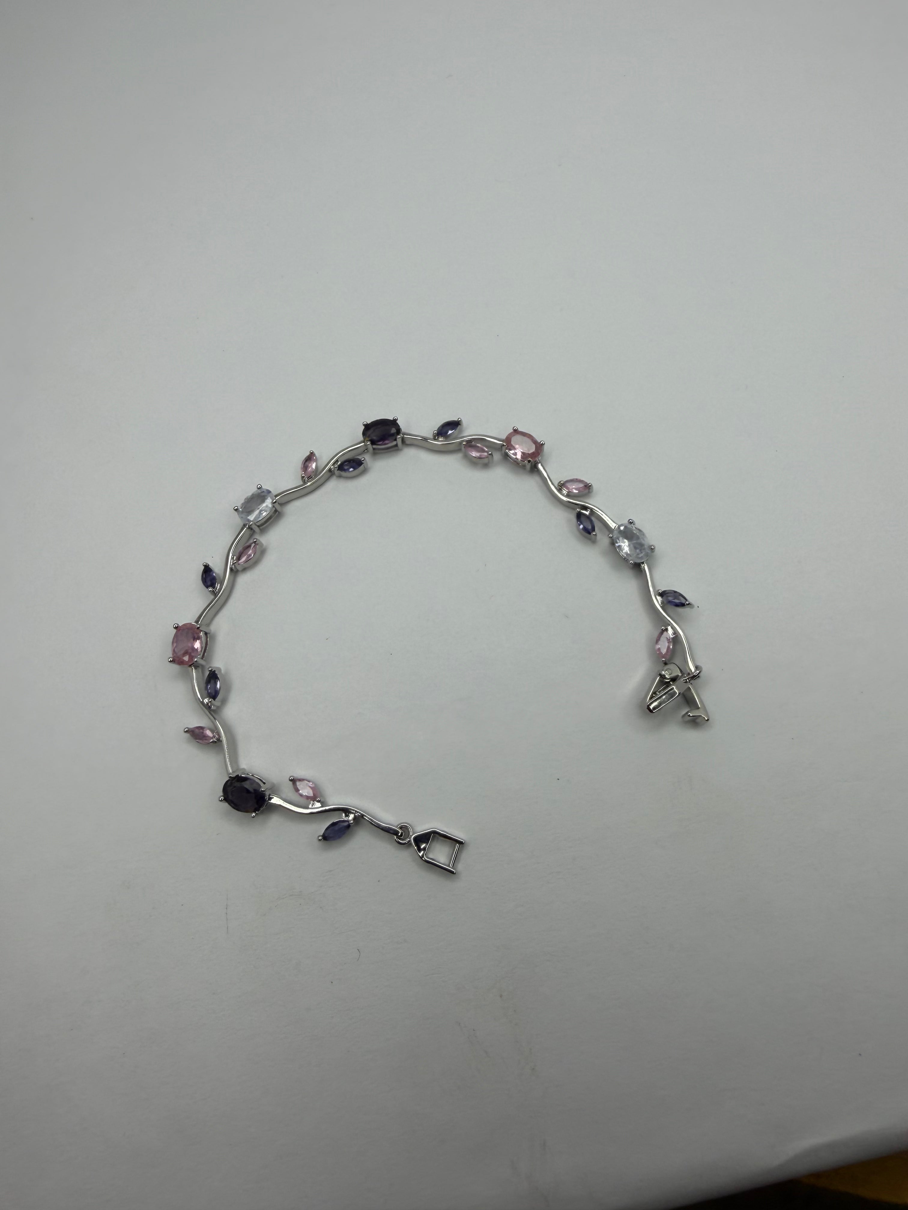 Tulip bracelet - silver pink