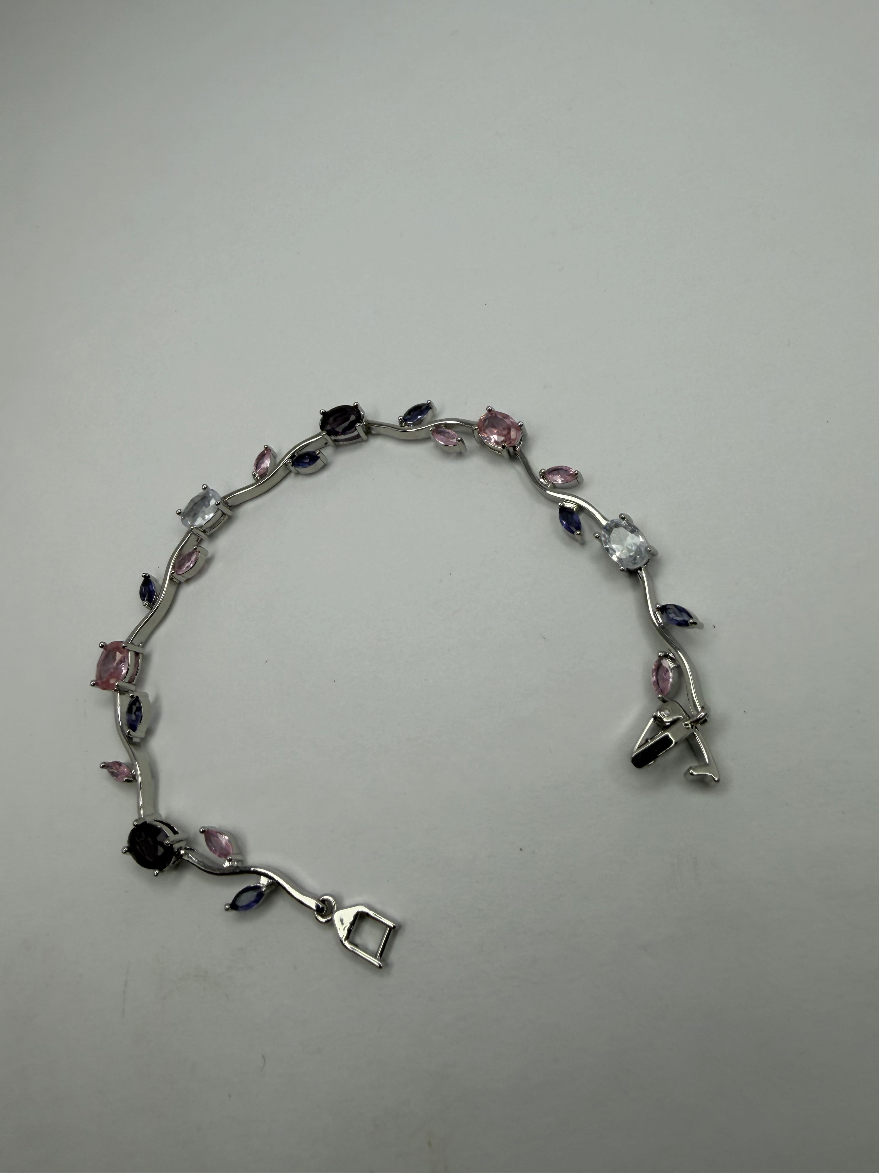 Tulip bracelet - silver pink