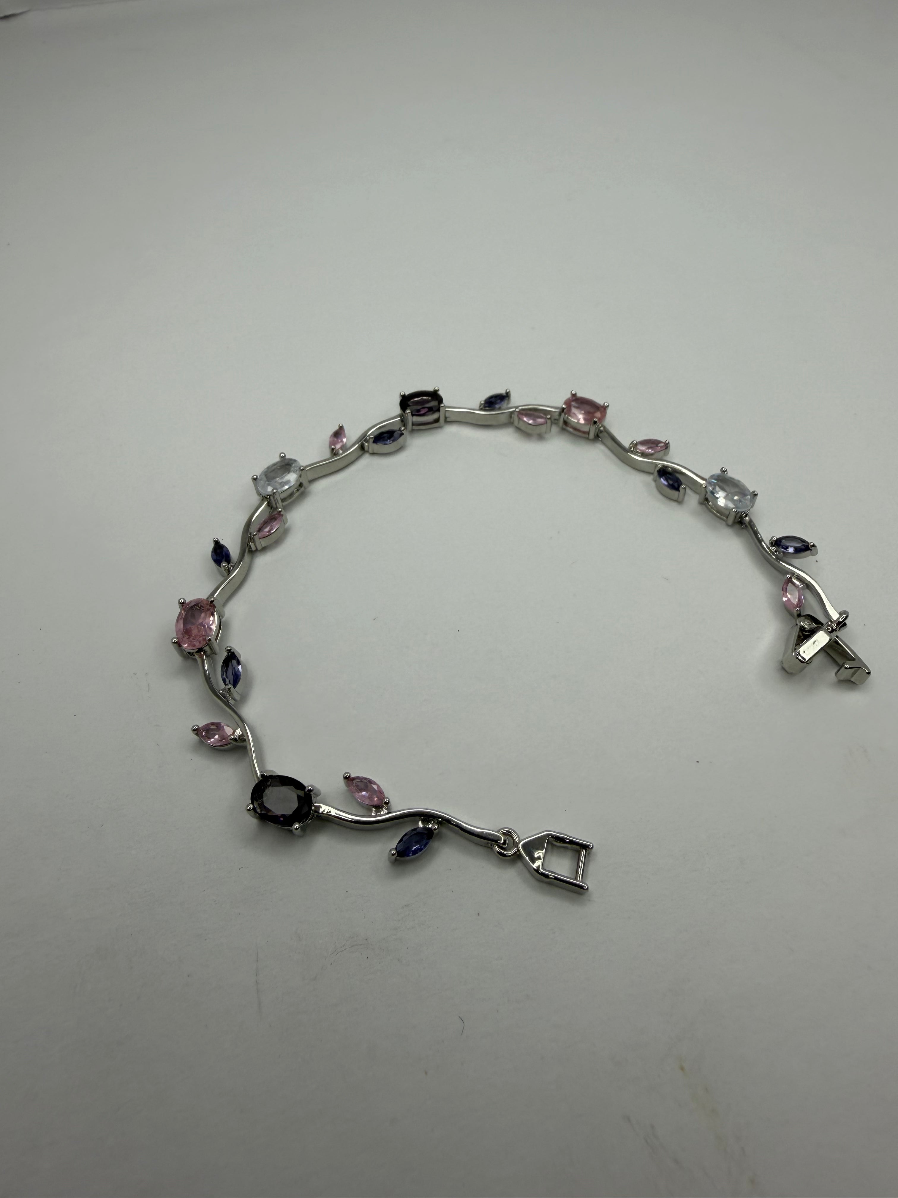 Tulip bracelet - silver pink
